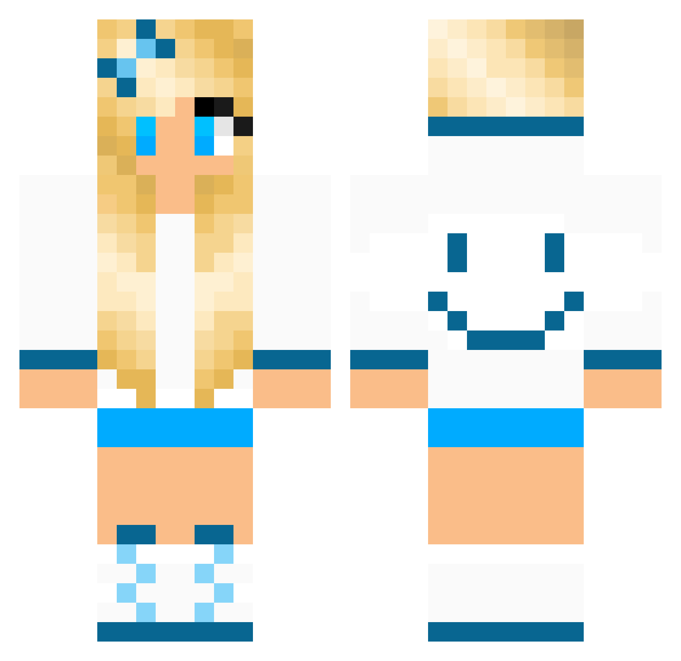 Anneliese Minecraft skin, front and back view