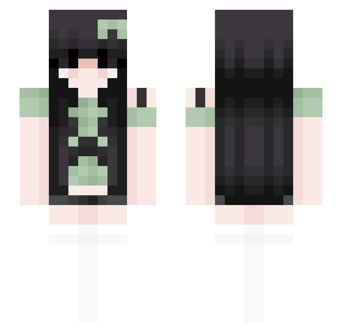 ameeelia Minecraft skin, front and back view