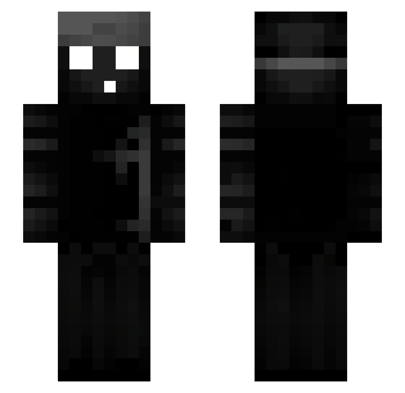 Alpoholis Minecraft skin, front and back view