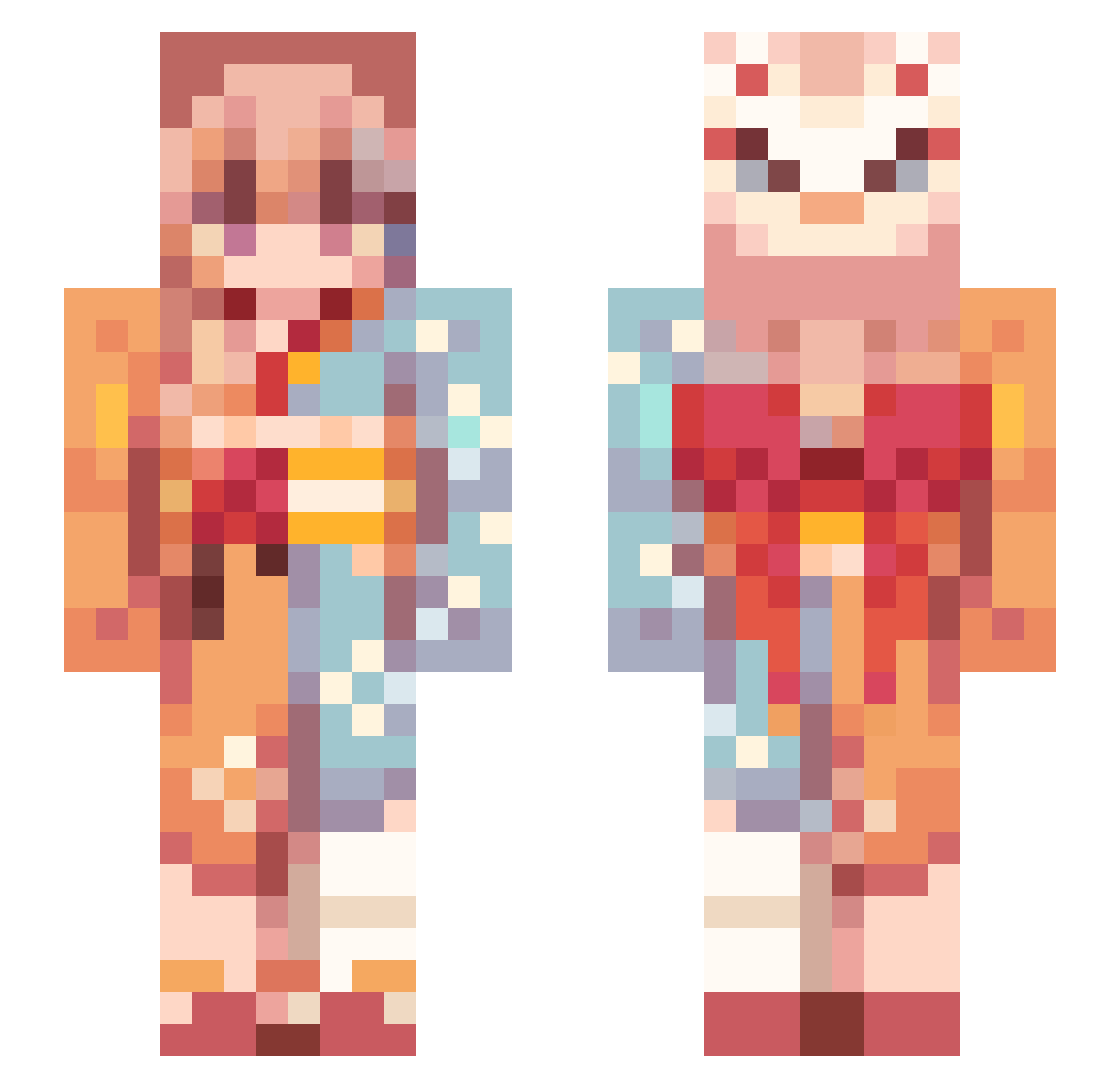 AllenMorris Minecraft skin, front and back view