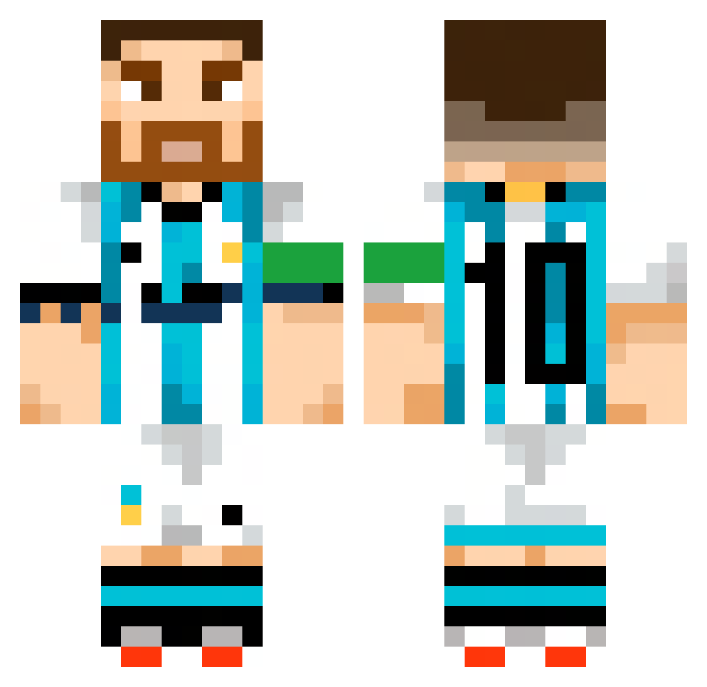 AlooParatha123 Minecraft skin, front and back view