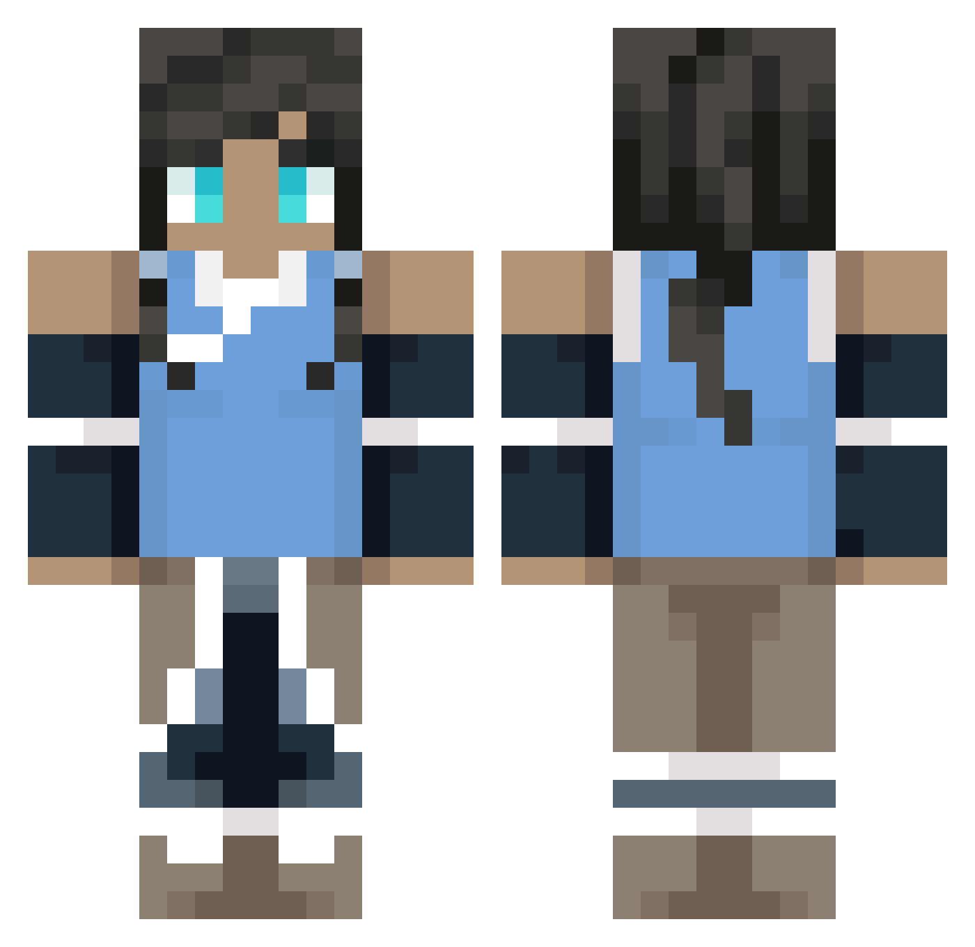 rihannin Minecraft skin, front and back view