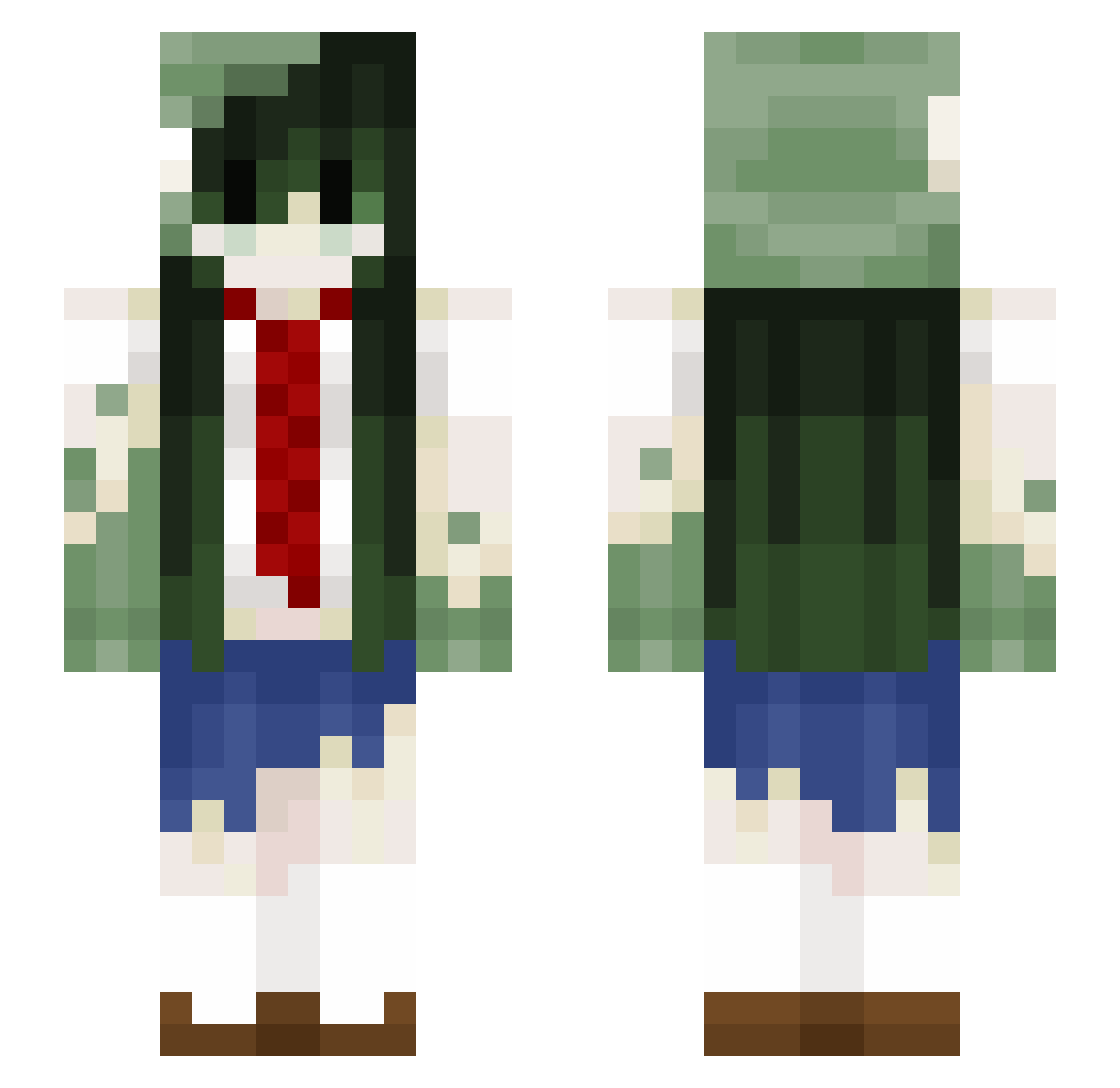 Finnbleh Minecraft skin, front and back view