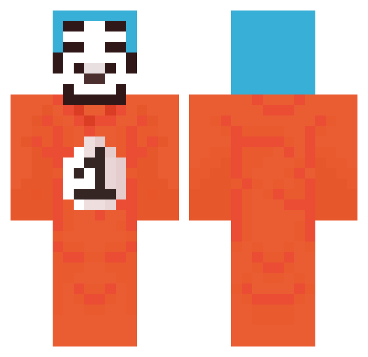 Alekan2602 Minecraft skin, front and back view