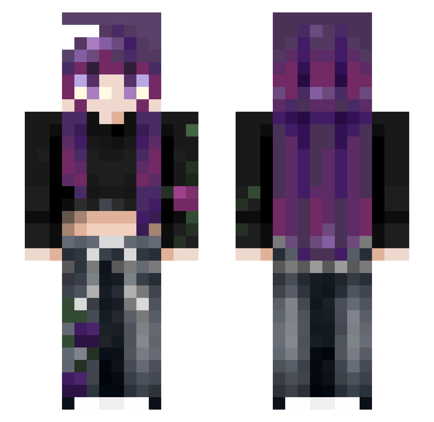 Ami951 Minecraft skin, front and back view