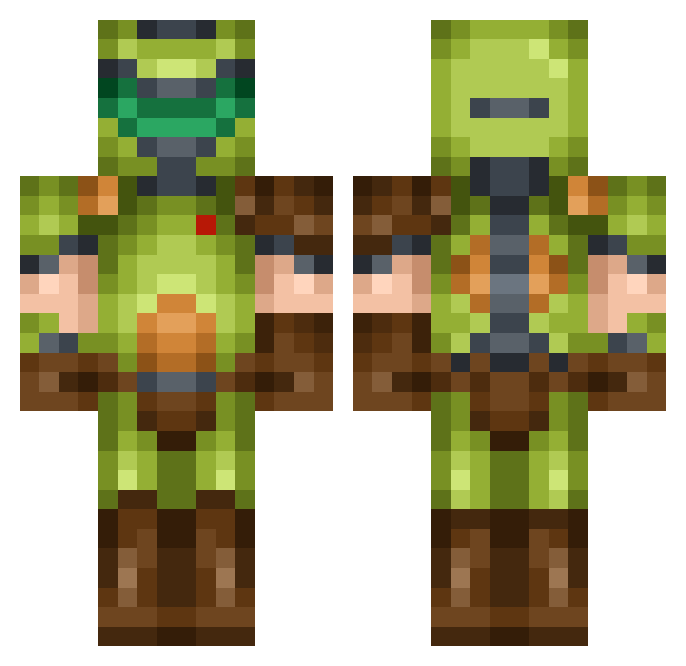 IsDaWae_ Minecraft skin, front and back view