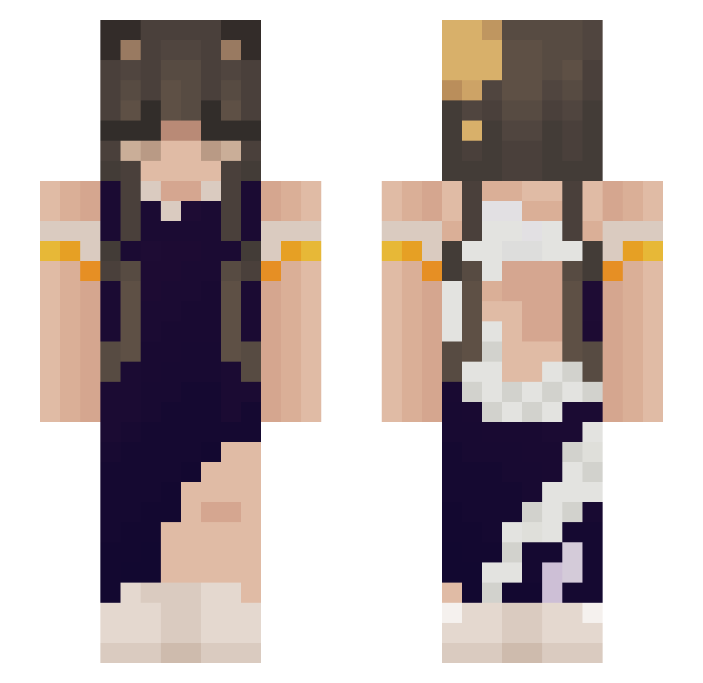 kitty201625 Minecraft skin, front and back view