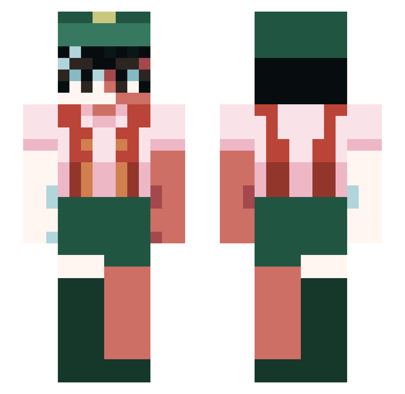 Solarize Minecraft skin, front and back view