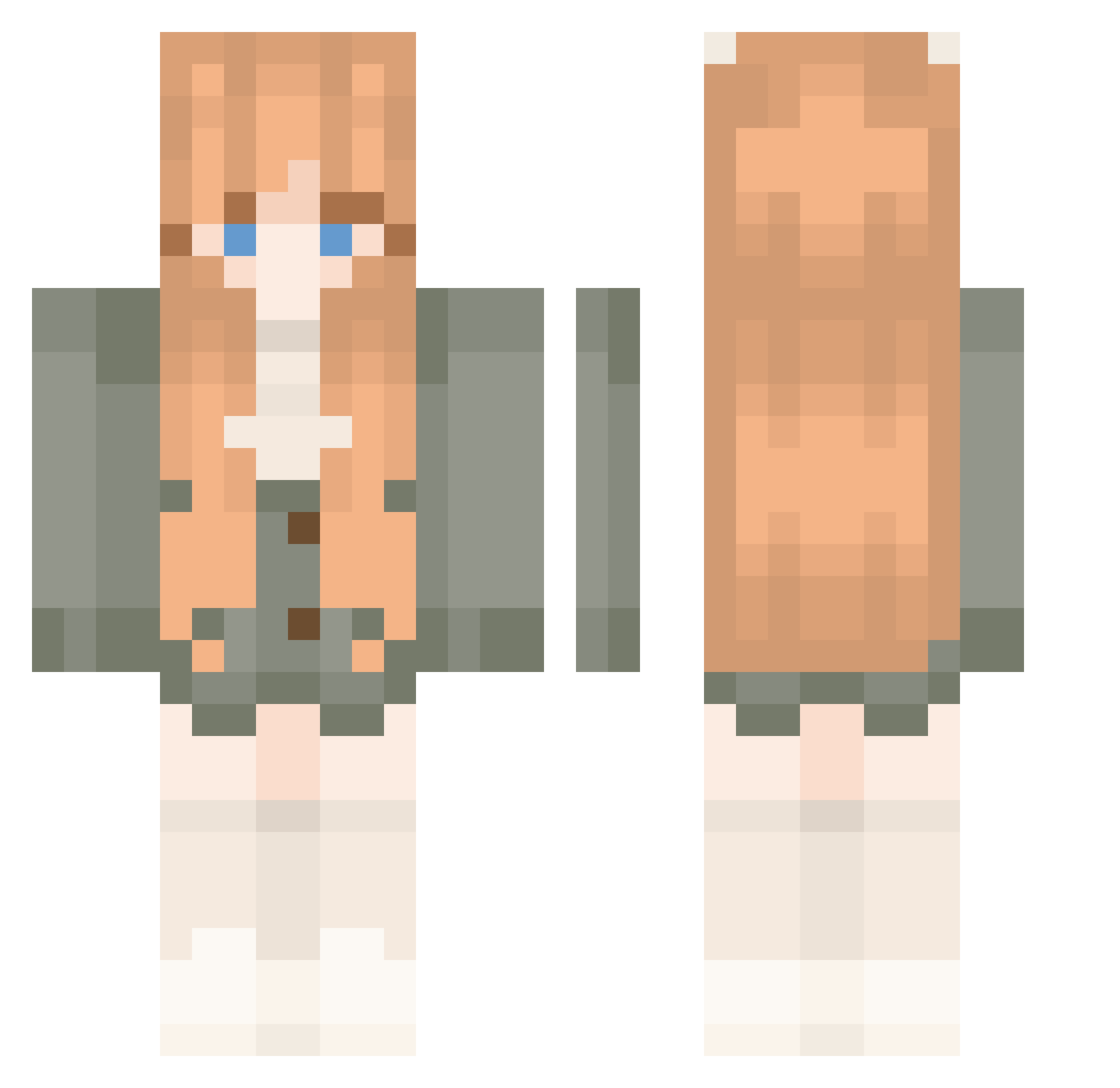 bbyp Minecraft skin, front and back view