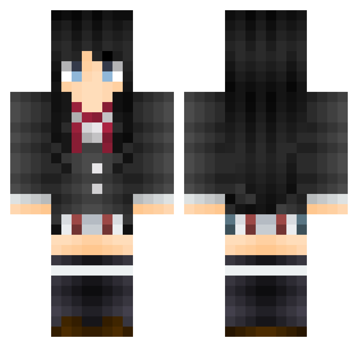 RETQO Minecraft skin, front and back view
