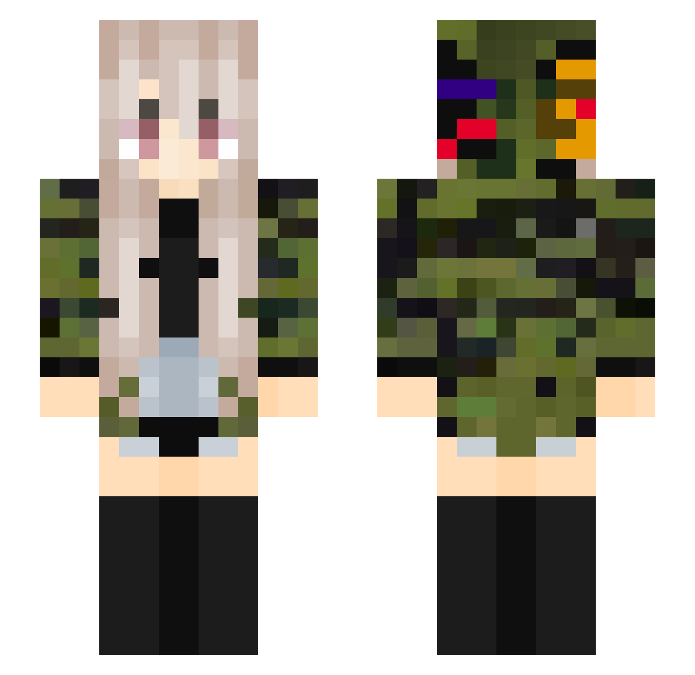sallylnn Minecraft skin, front and back view