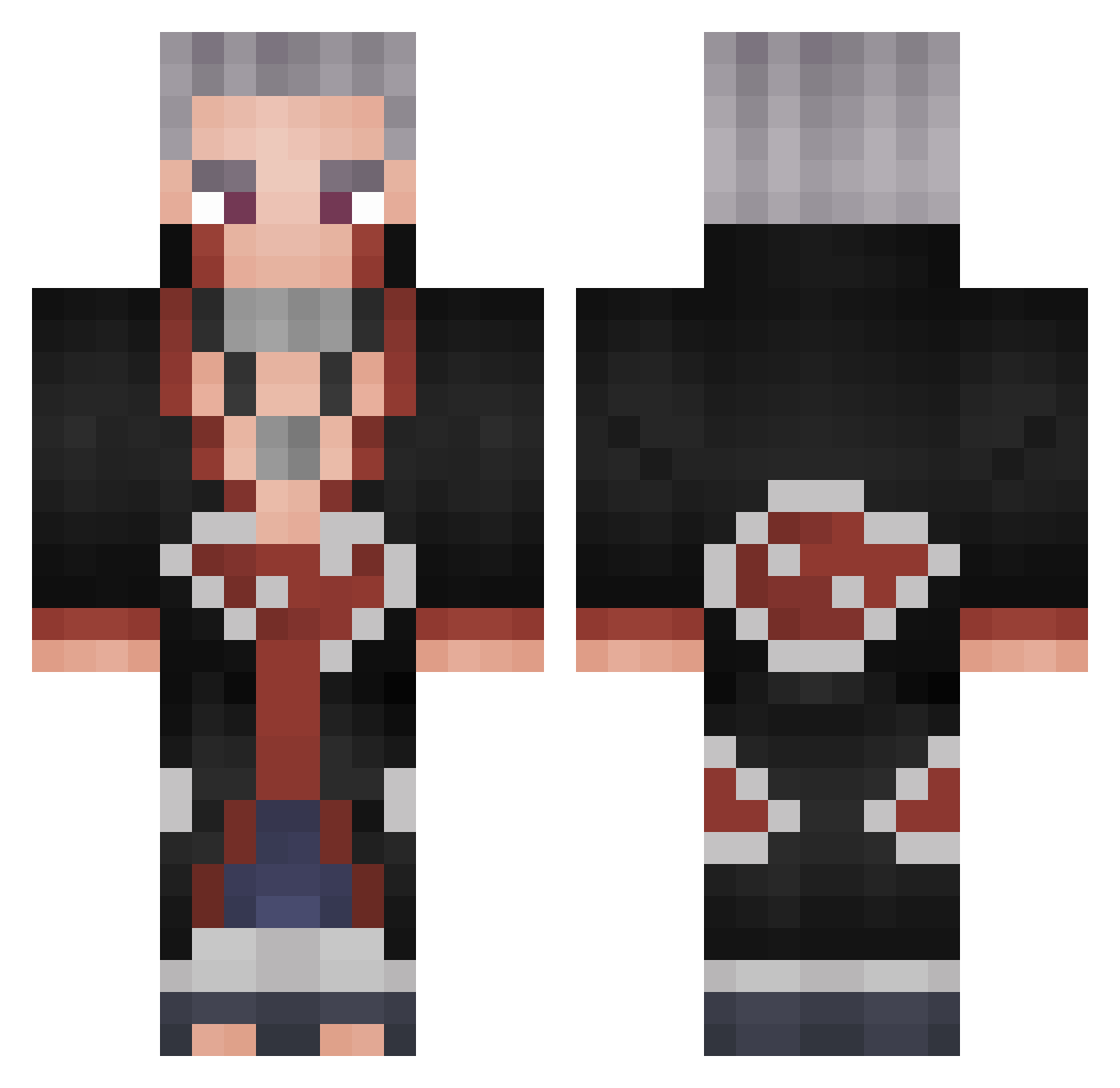 YourAverageMiner Minecraft skin, front and back view