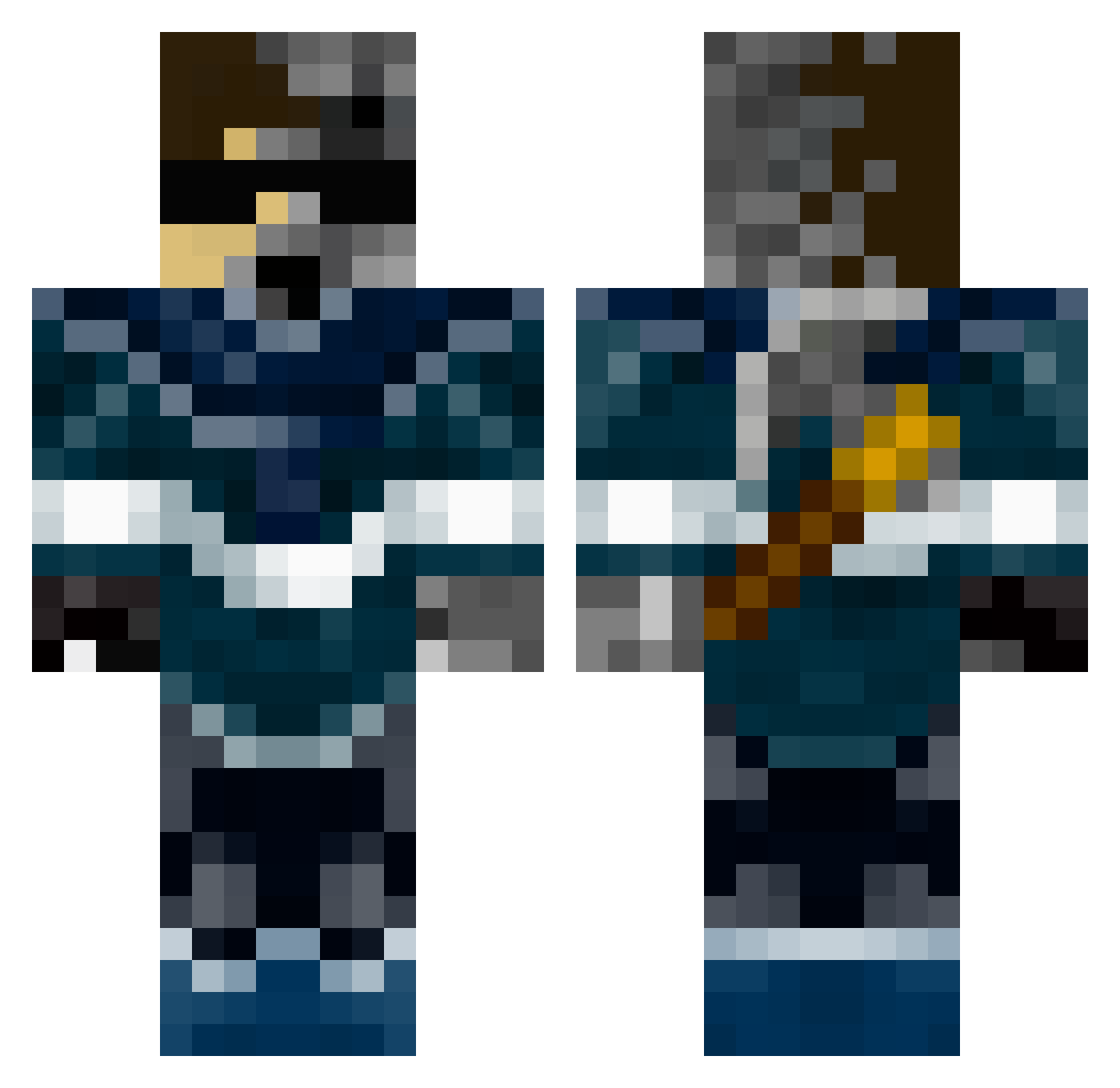 Timbrrr1 Minecraft skin, front and back view