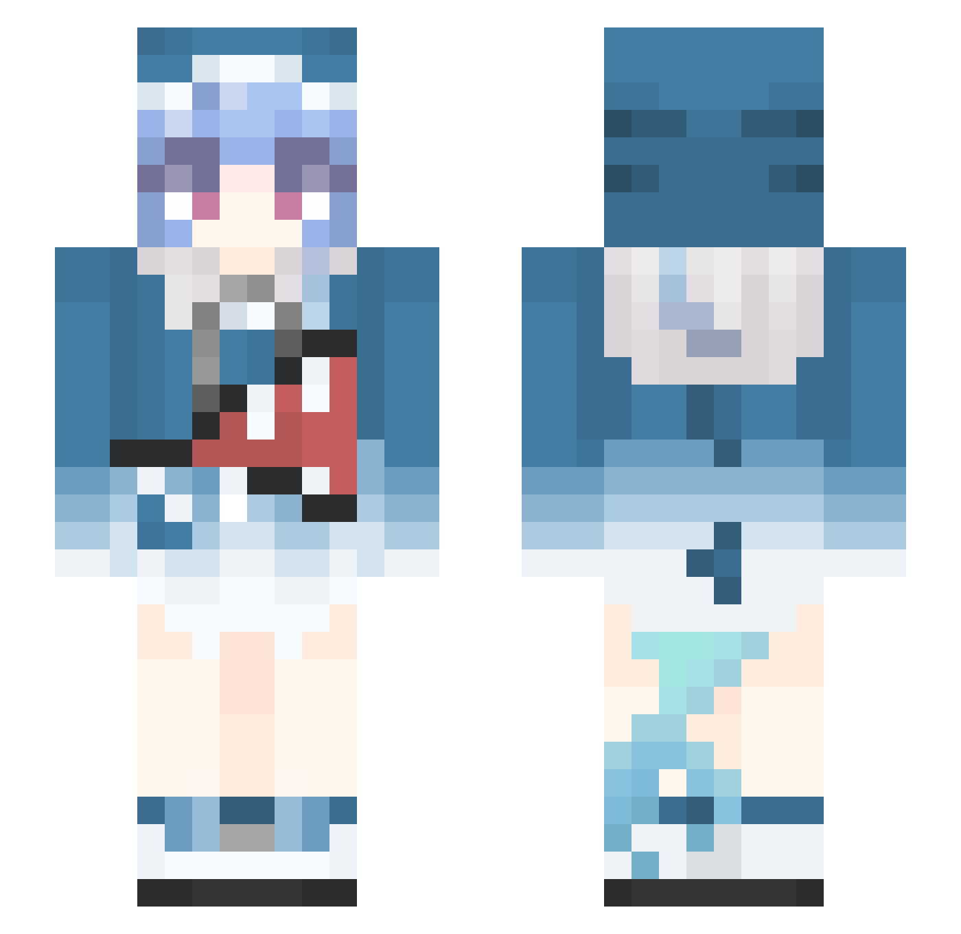 ewhv Minecraft skin, front and back view