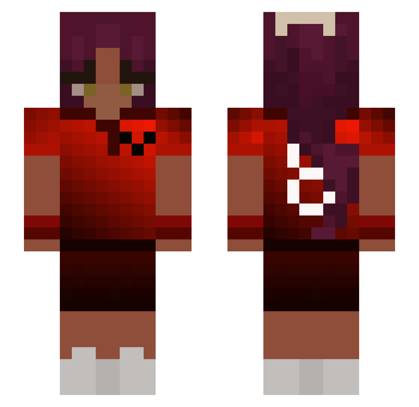 cuuuuuuuuuuuu Minecraft skin, front and back view