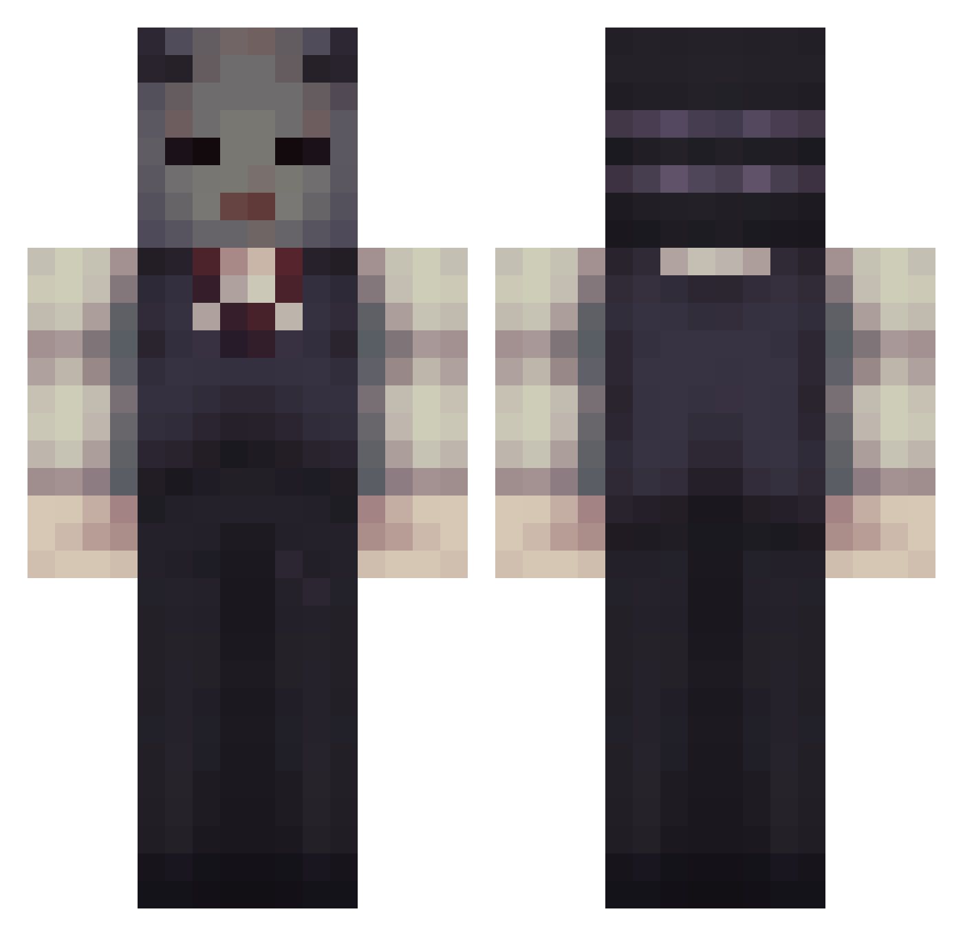 Flecher3 Minecraft skin, front and back view