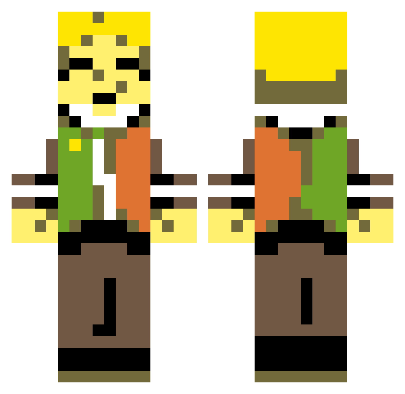 erhinu Minecraft skin, front and back view