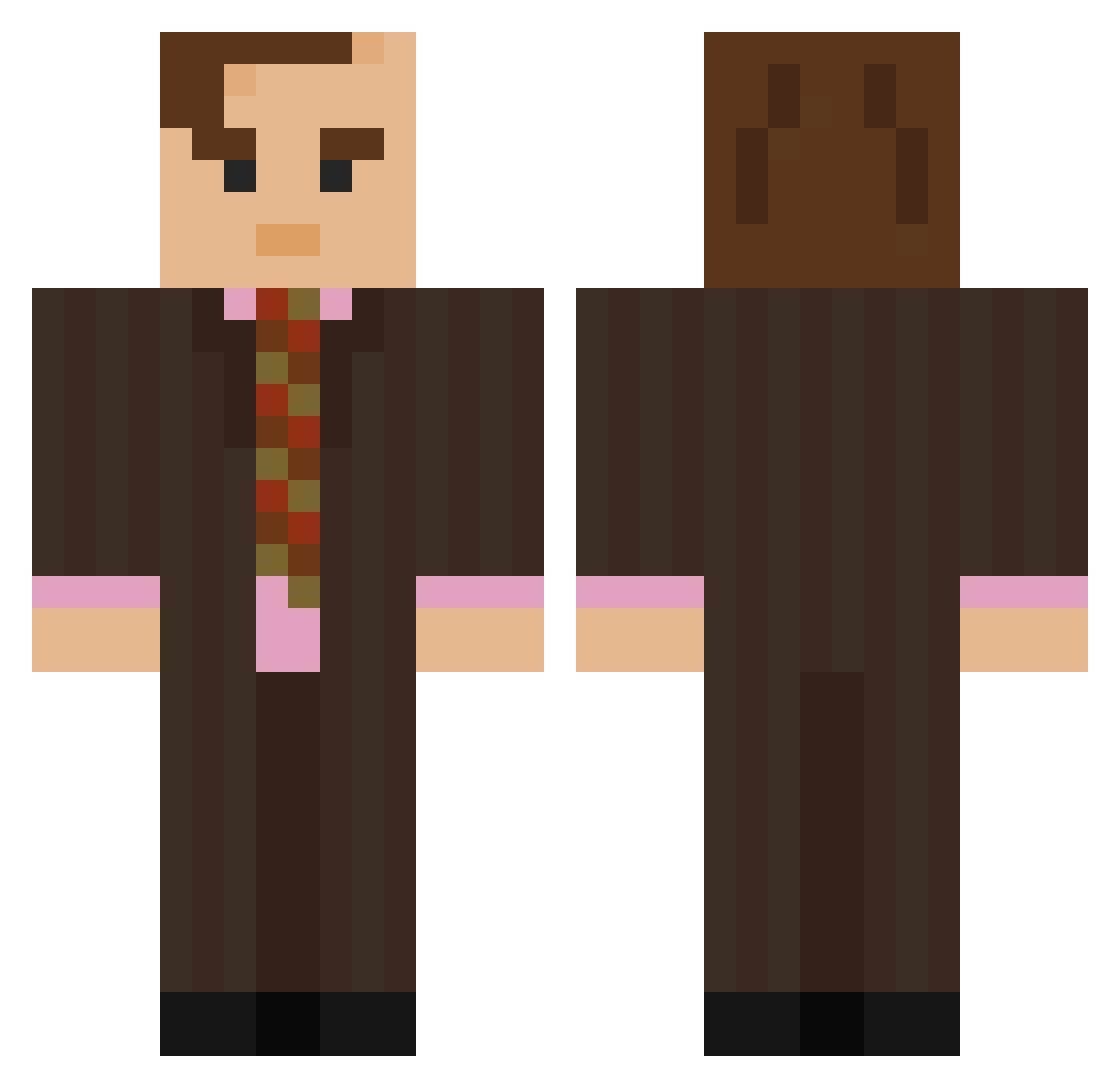Blastknight Minecraft skin, front and back view