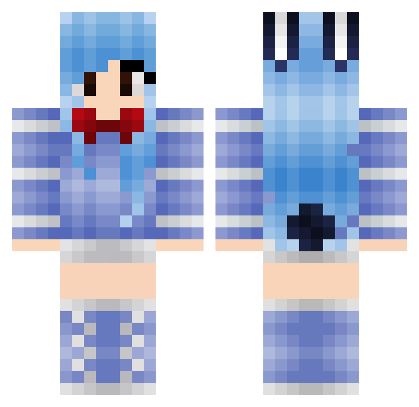 baillie Minecraft skin, front and back view
