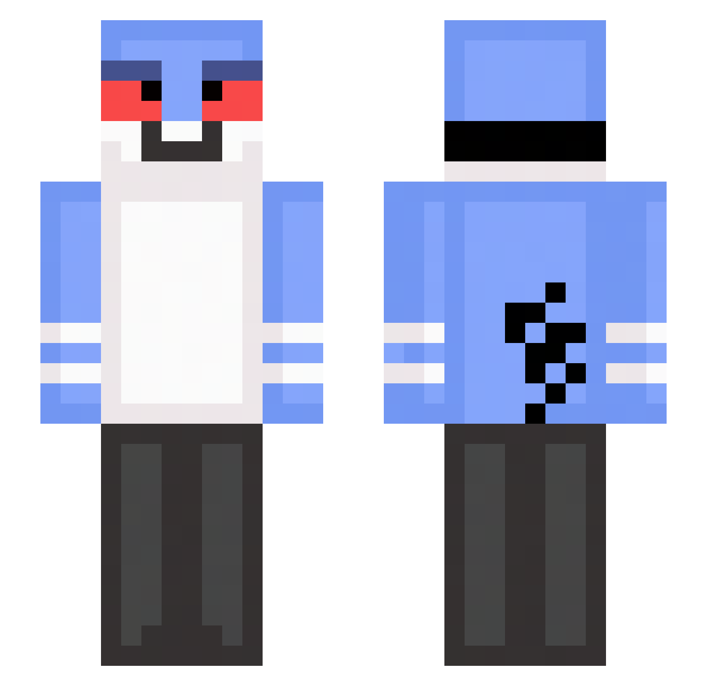 Serenixx Minecraft skin, front and back view