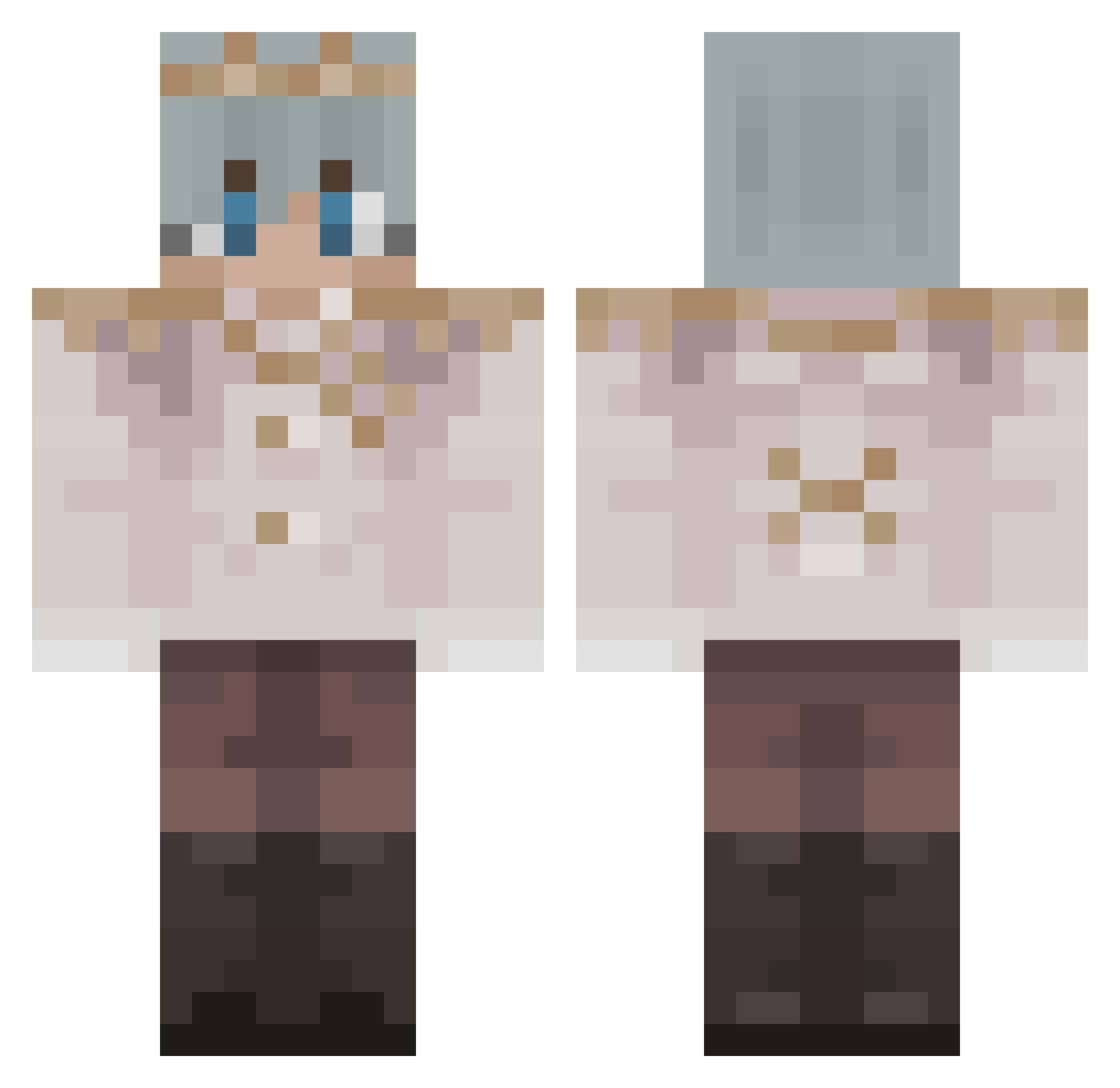 xValta Minecraft skin, front and back view