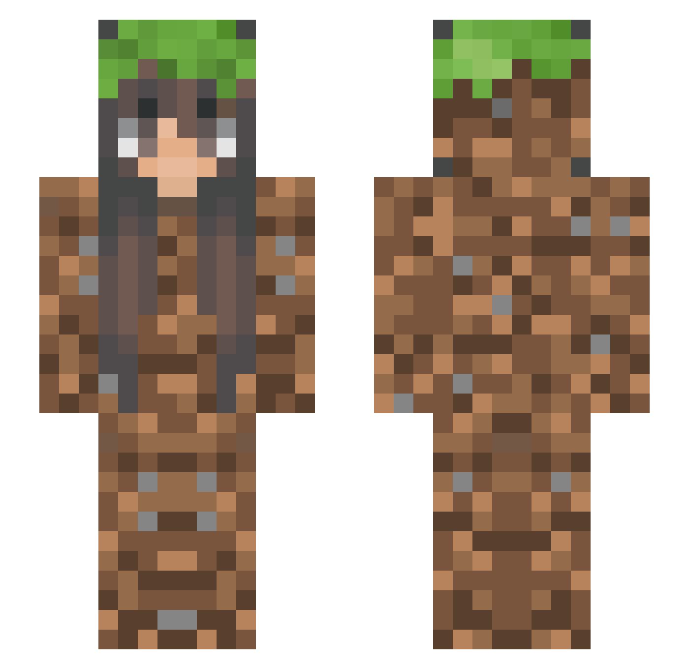 accompt Minecraft skin, front and back view