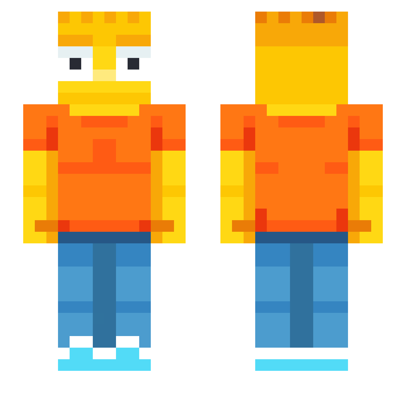 Natural_Salt Minecraft skin, front and back view