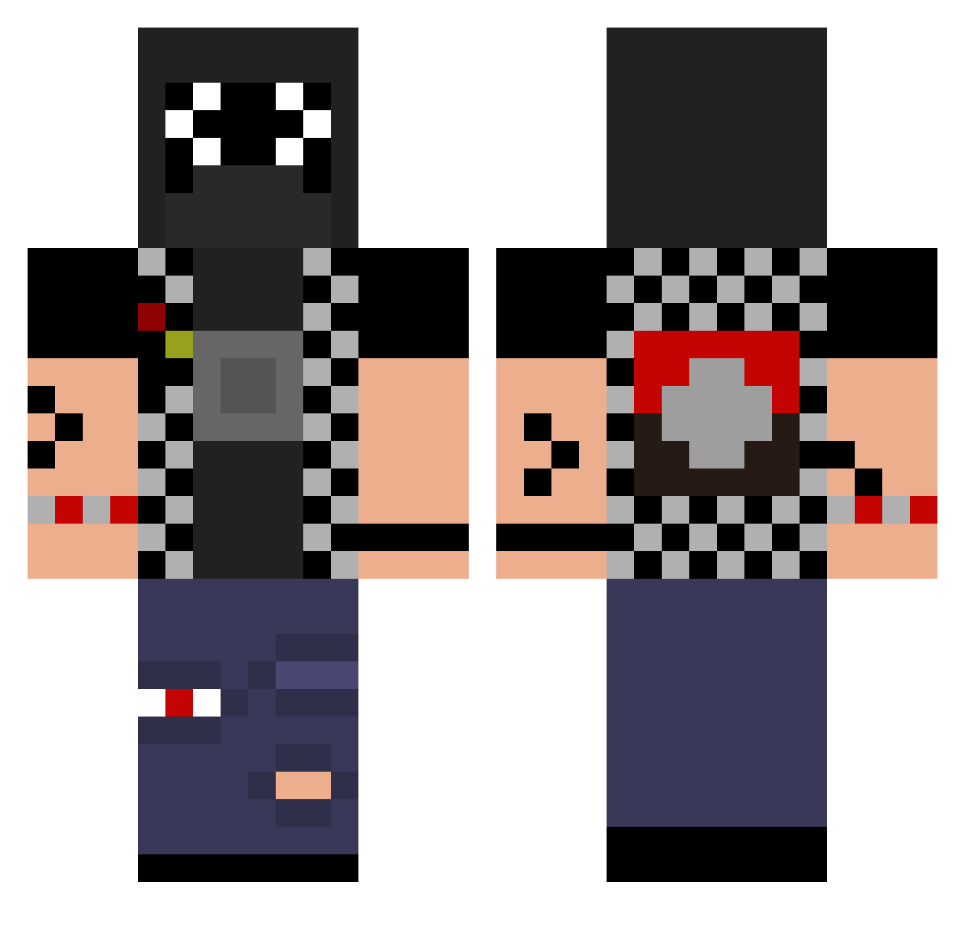 Jon3712 Minecraft skin, front and back view