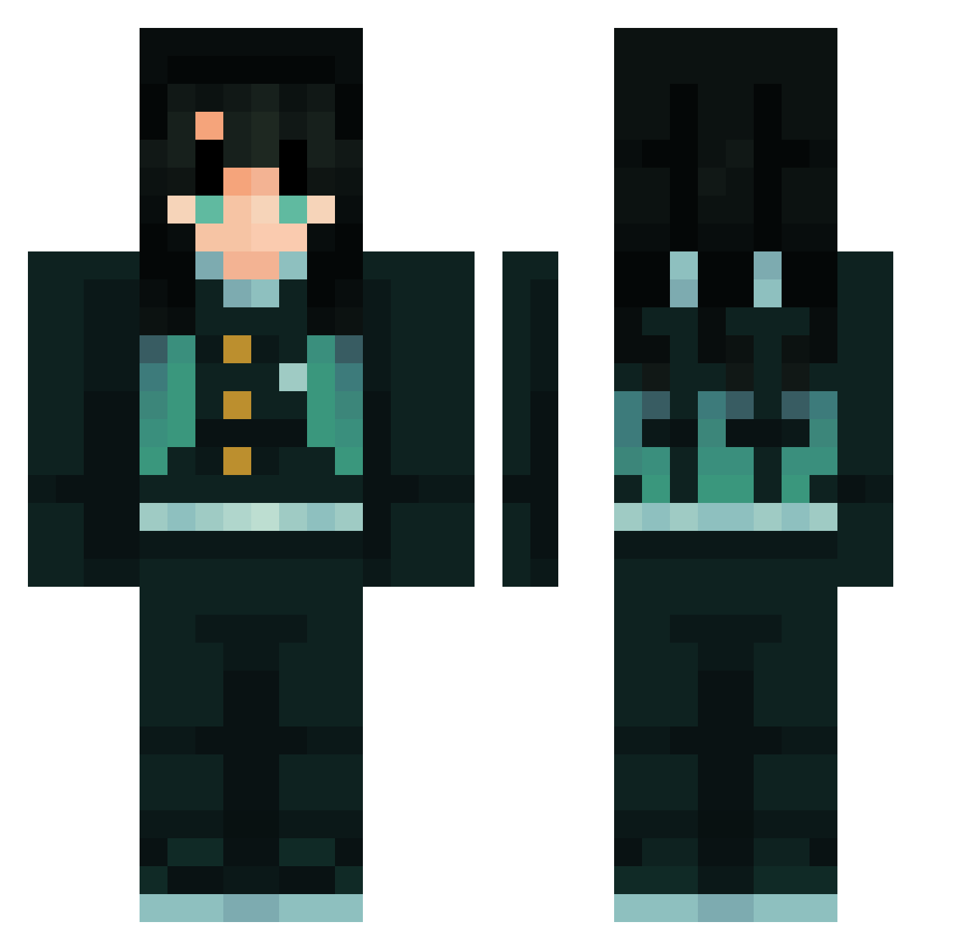 Fexun Minecraft skin, front and back view