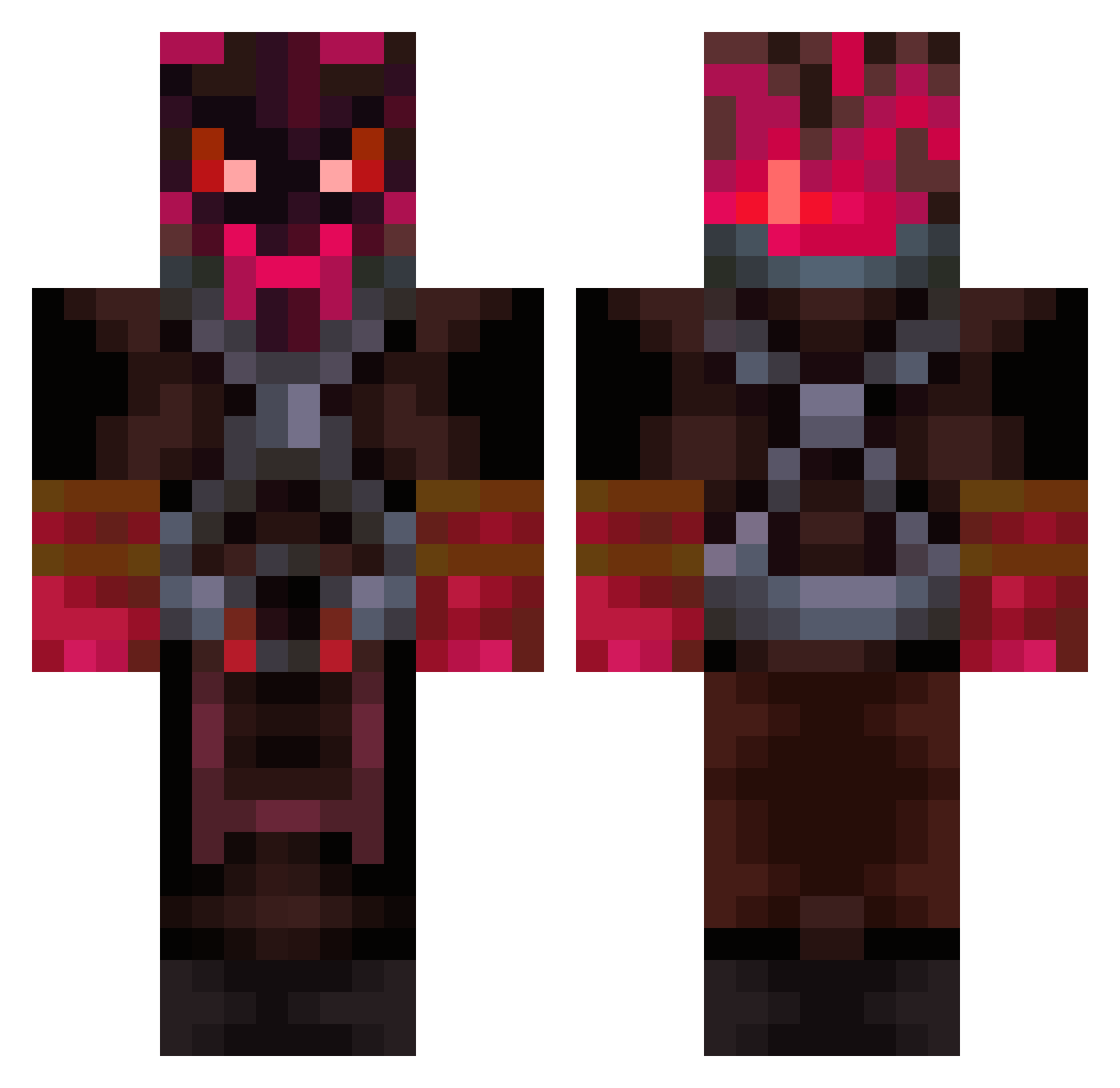 DragonBlanco Minecraft skin, front and back view
