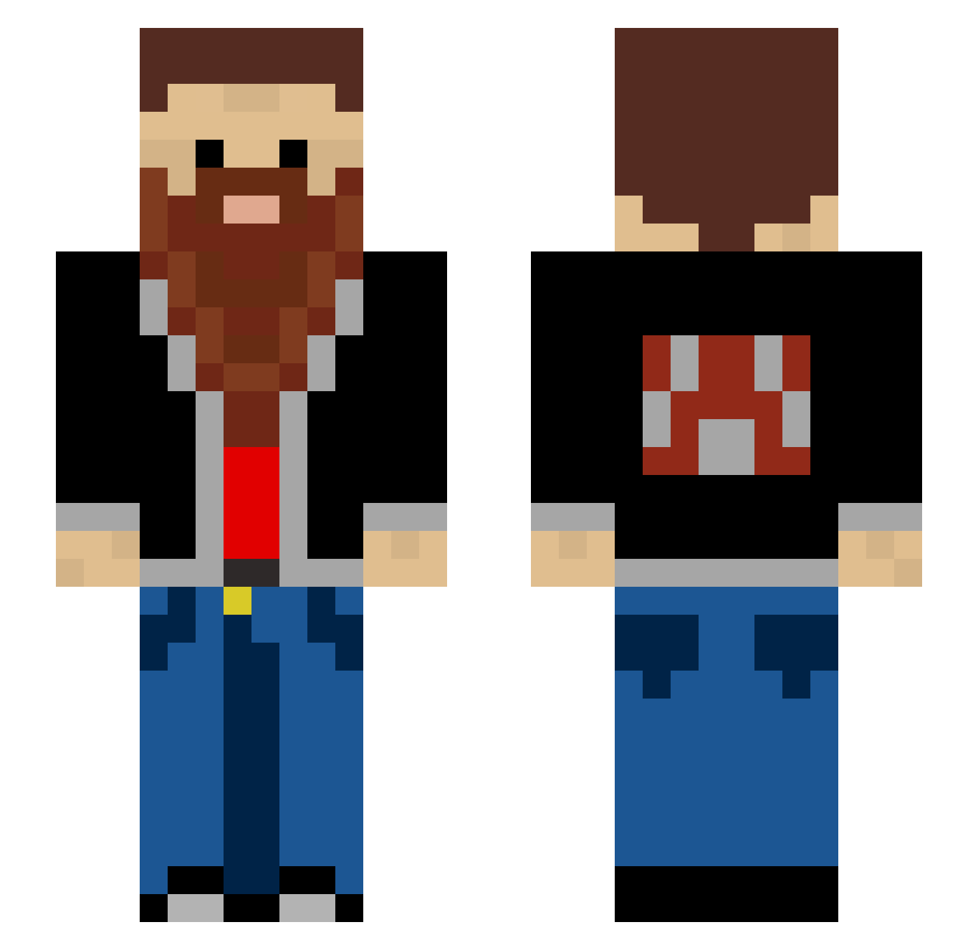 Vermivorous Minecraft skin, front and back view