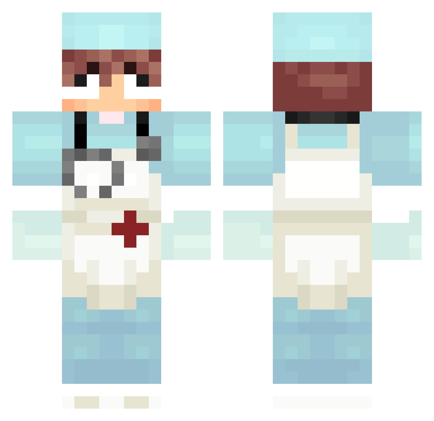 Mikuzi_ Minecraft skin, front and back view