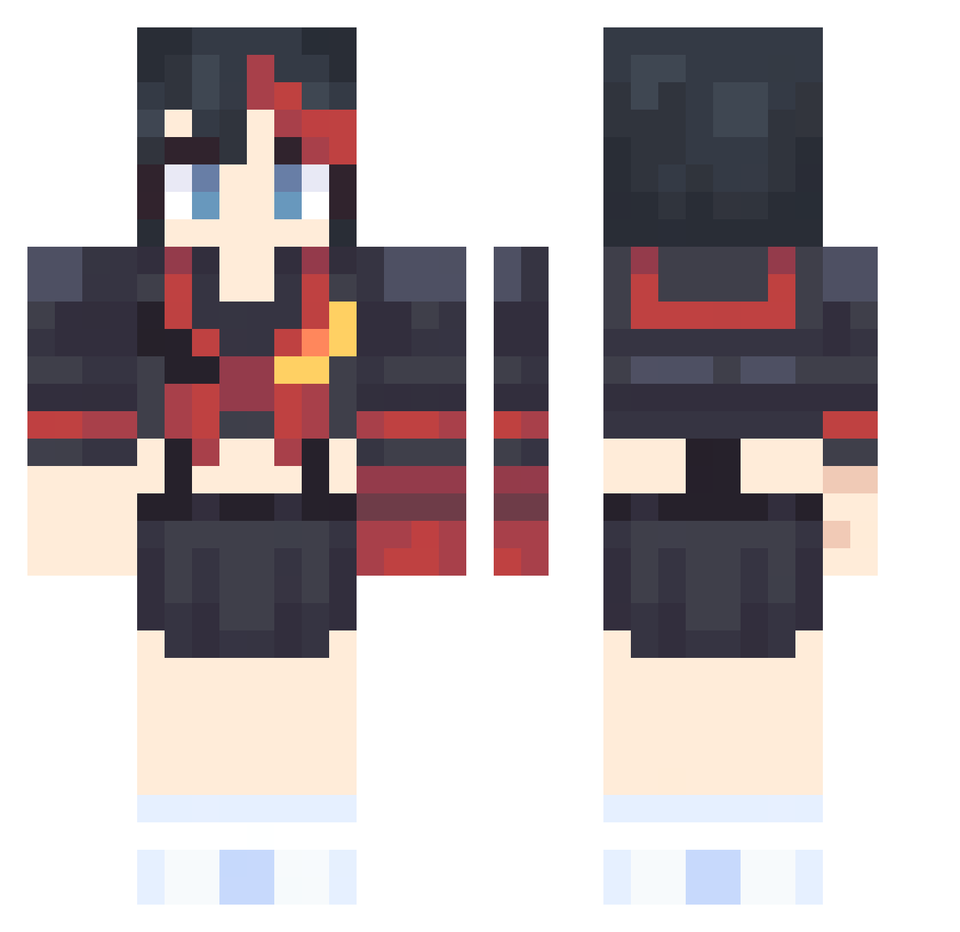 zKevinPvP Minecraft skin, front and back view