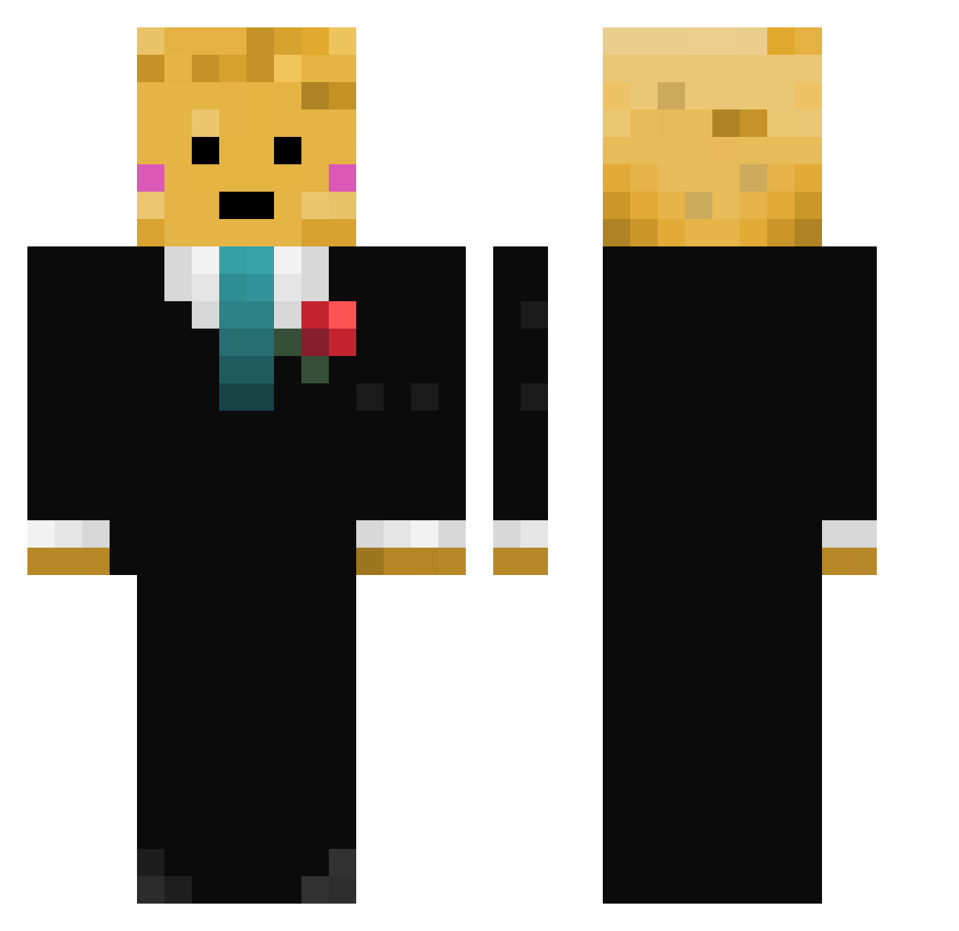 Politepickle Minecraft skin, front and back view