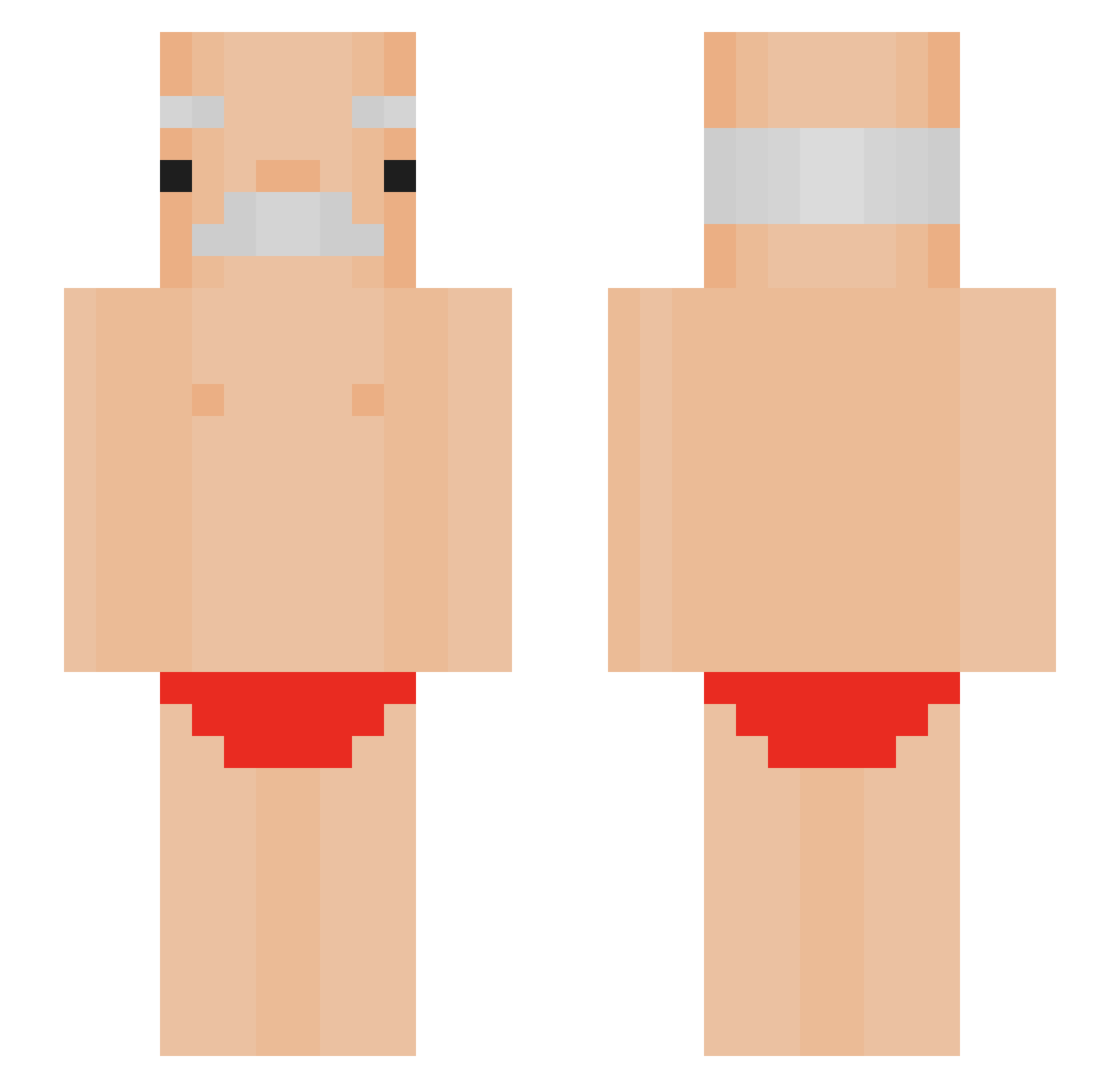 WhosXypher Minecraft skin, front and back view
