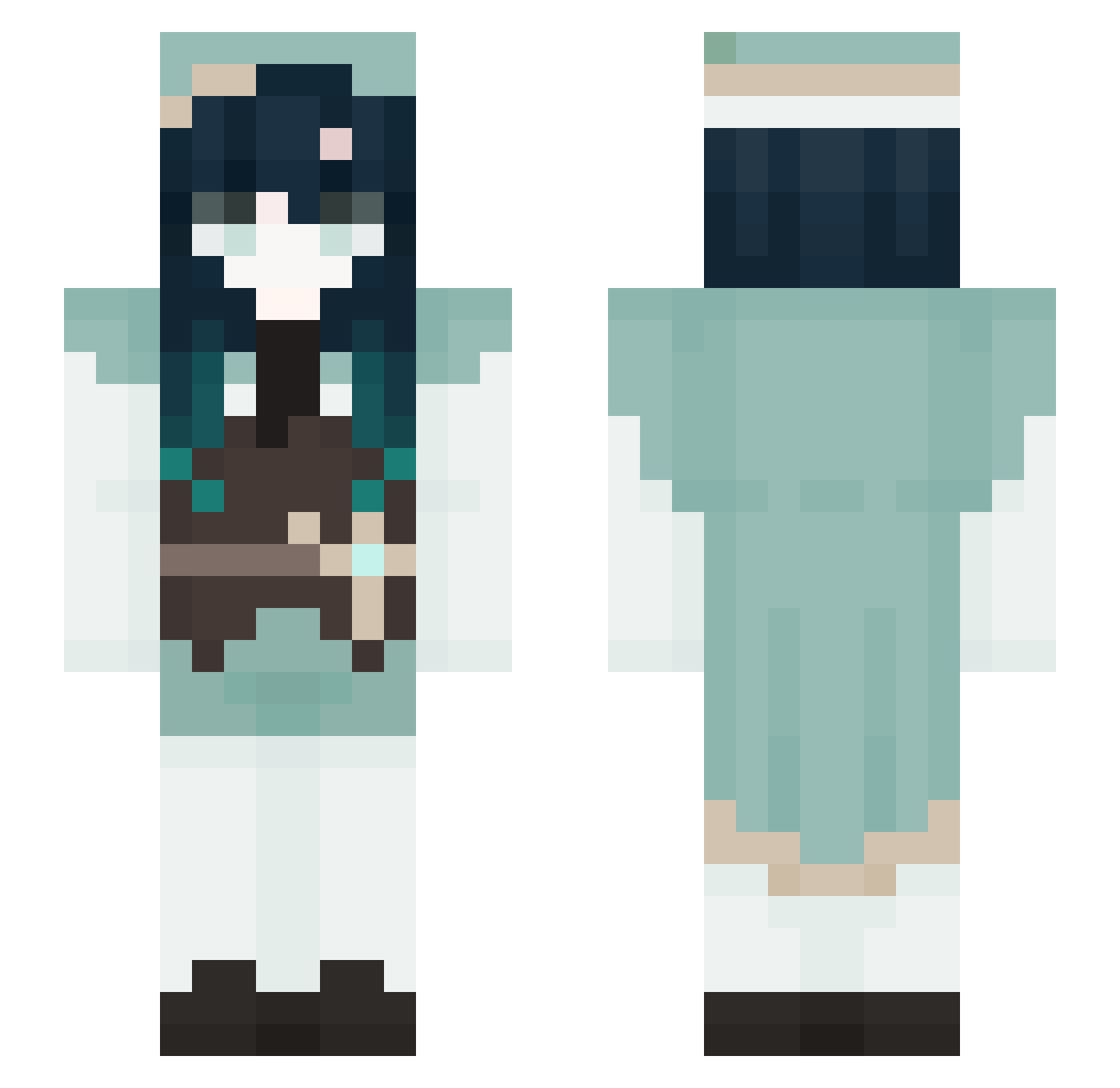 greenswamp Minecraft skin, front and back view