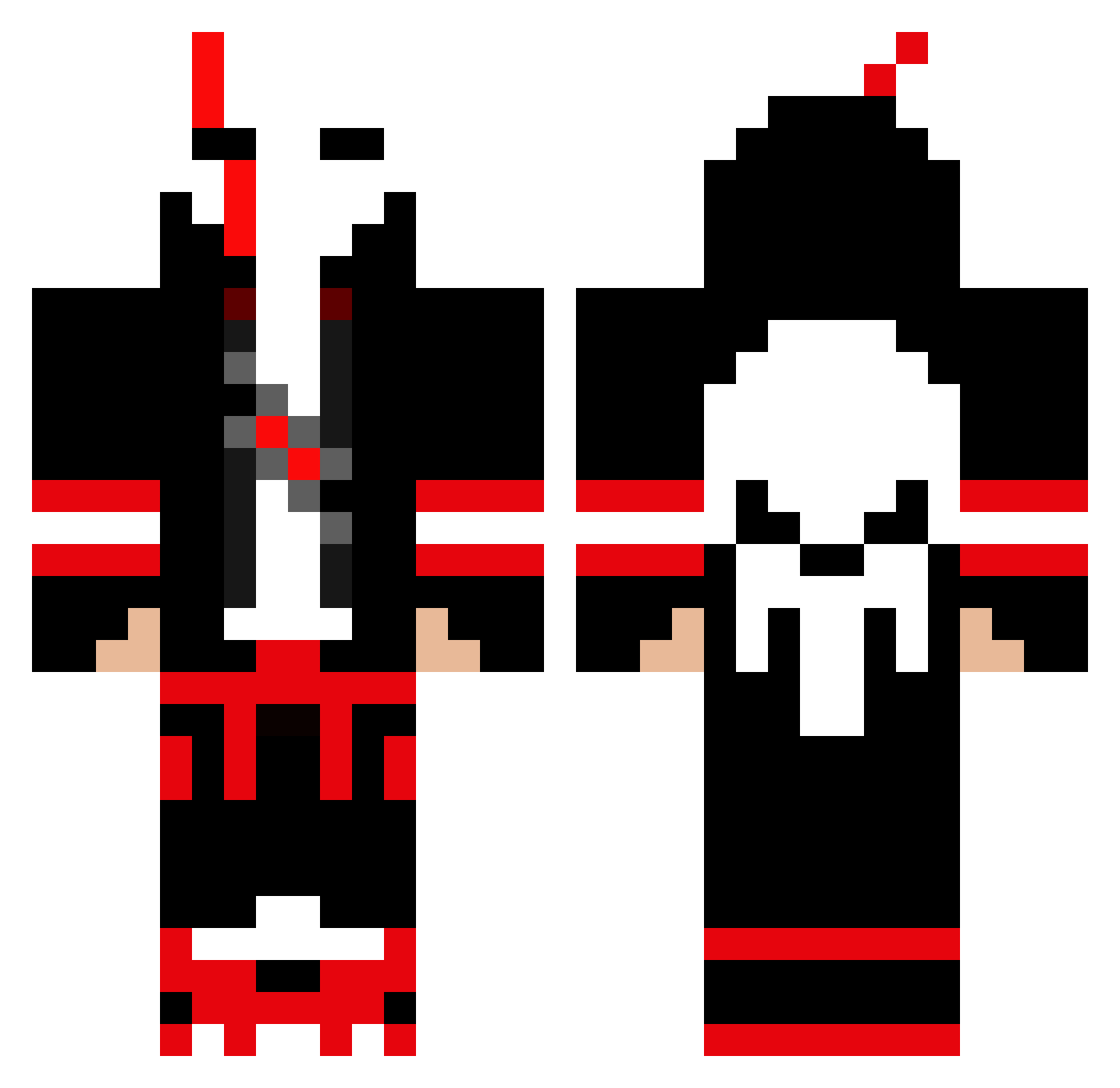 DirtyCleanX Minecraft skin, front and back view
