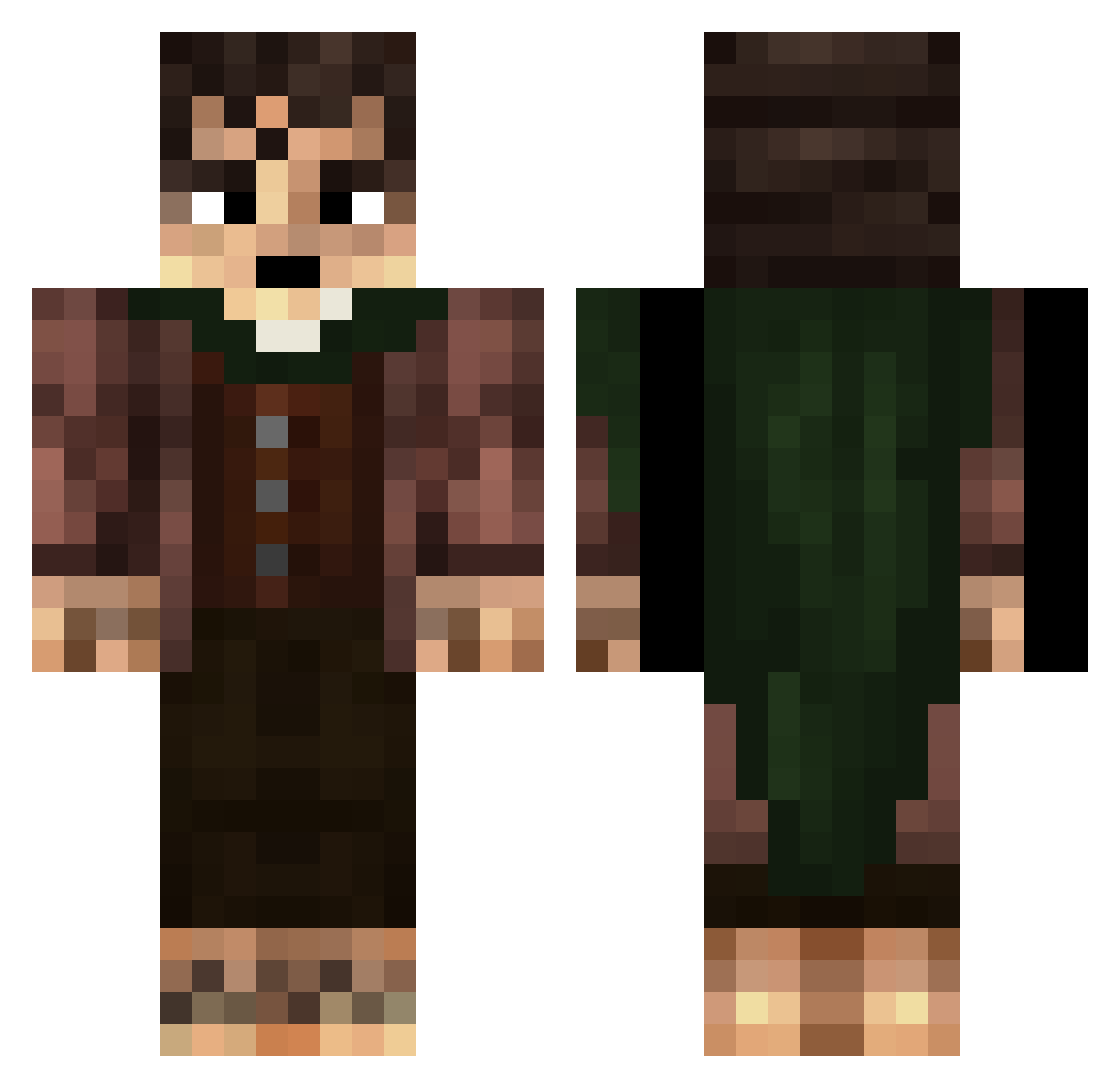 Jajoszen Minecraft skin, front and back view