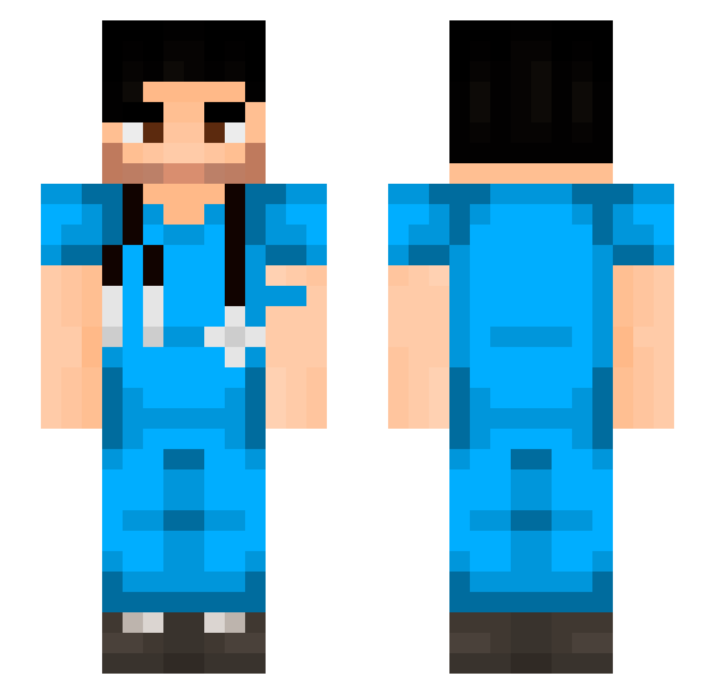 hixem Minecraft skin, front and back view