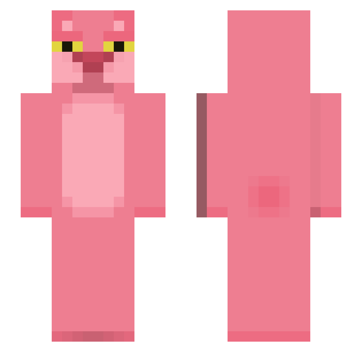 Destructum Minecraft skin, front and back view