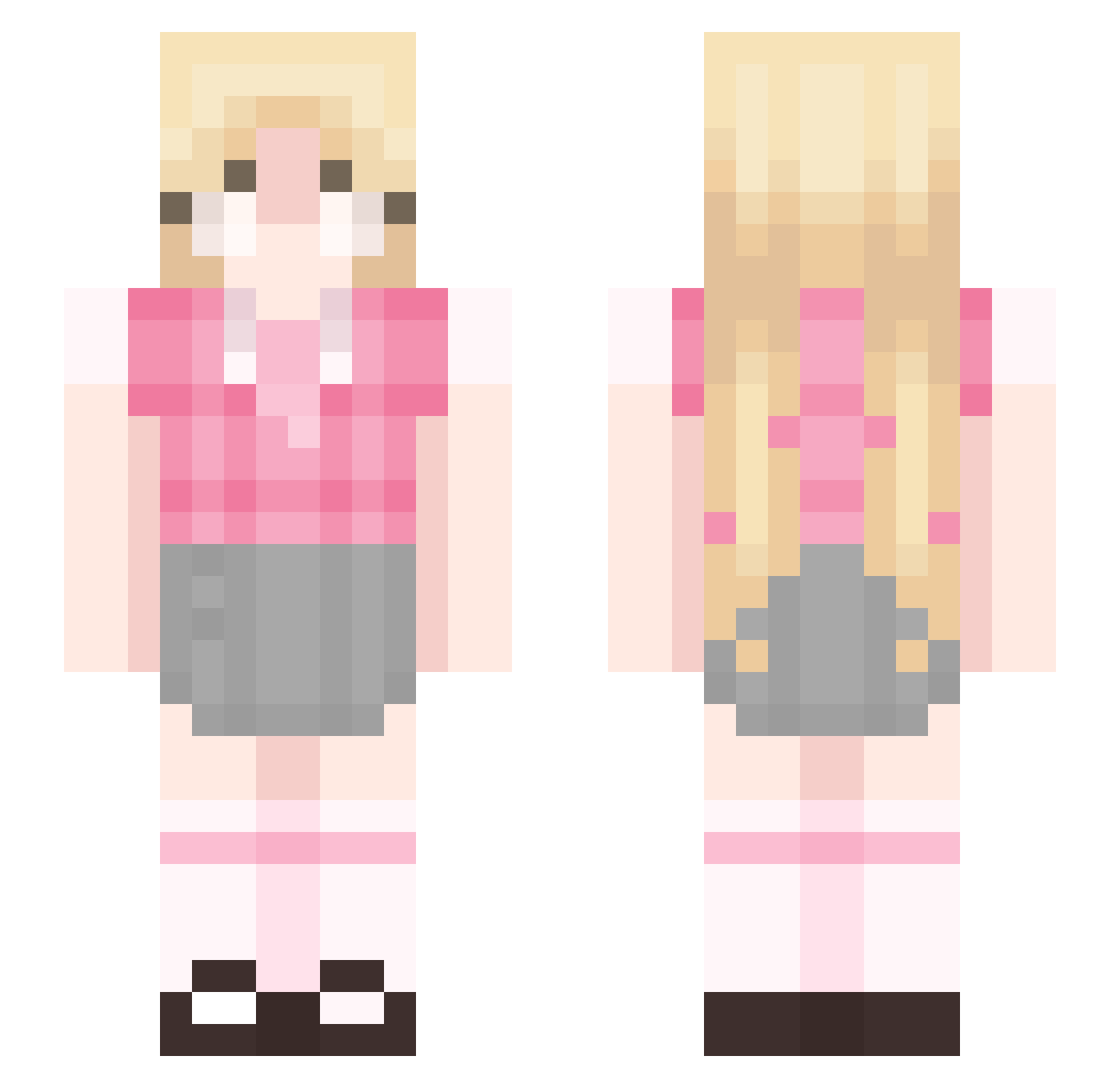 Egg54 Minecraft skin, front and back view