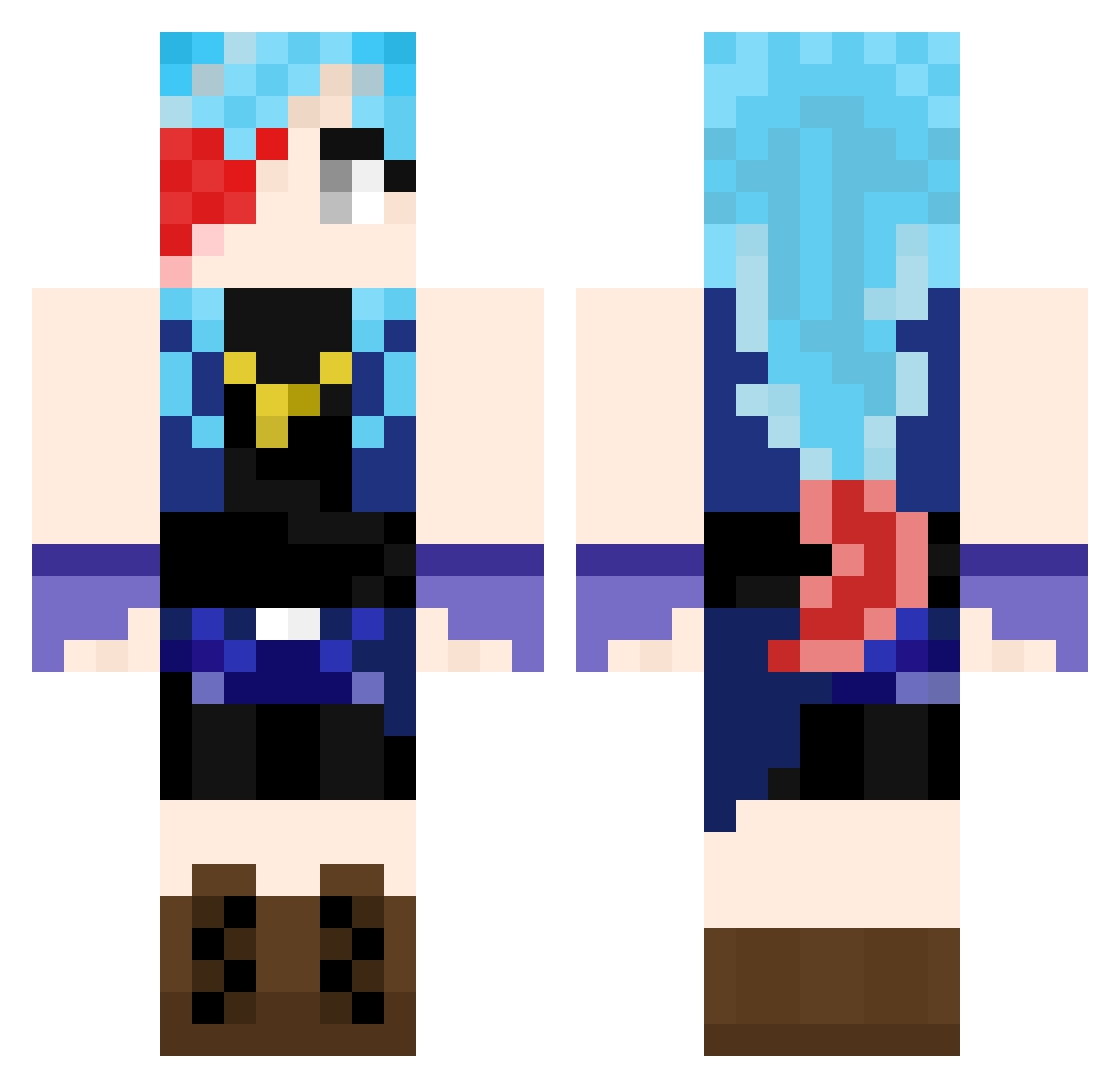Ais1228 Minecraft skin, front and back view