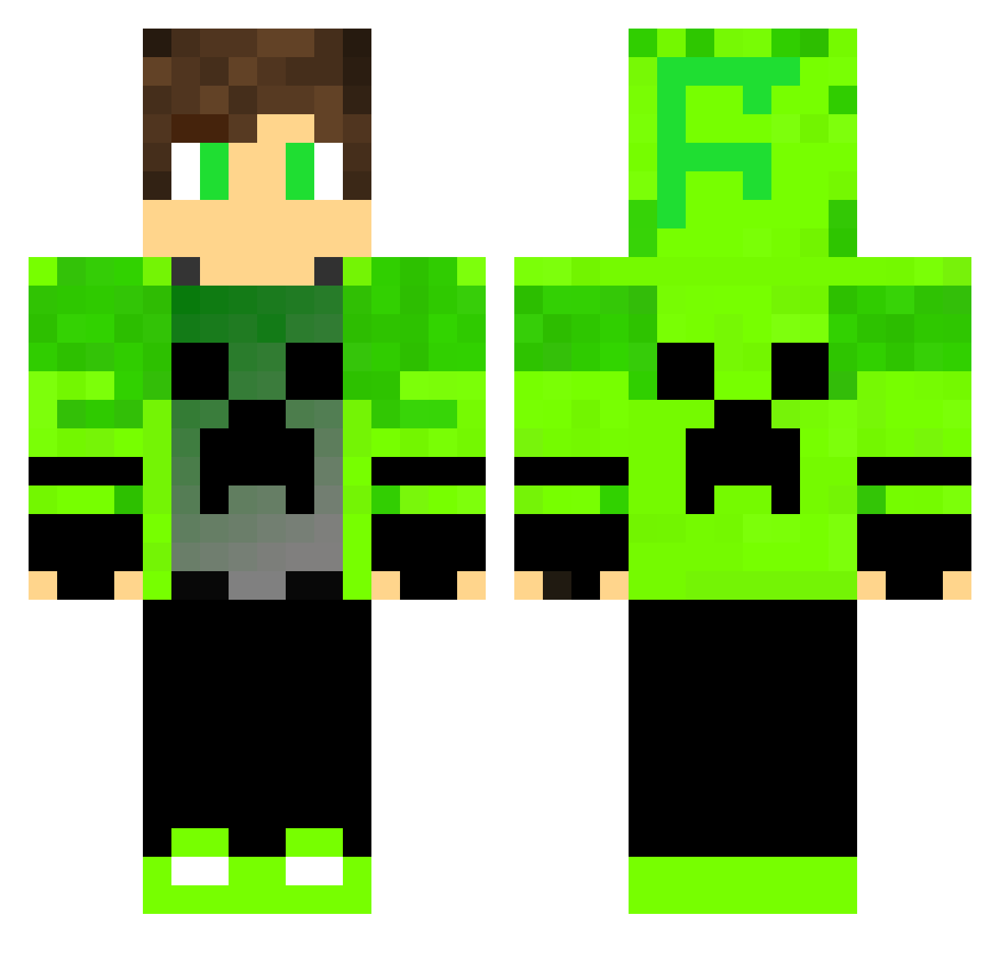 S73FF0_ Minecraft skin, front and back view