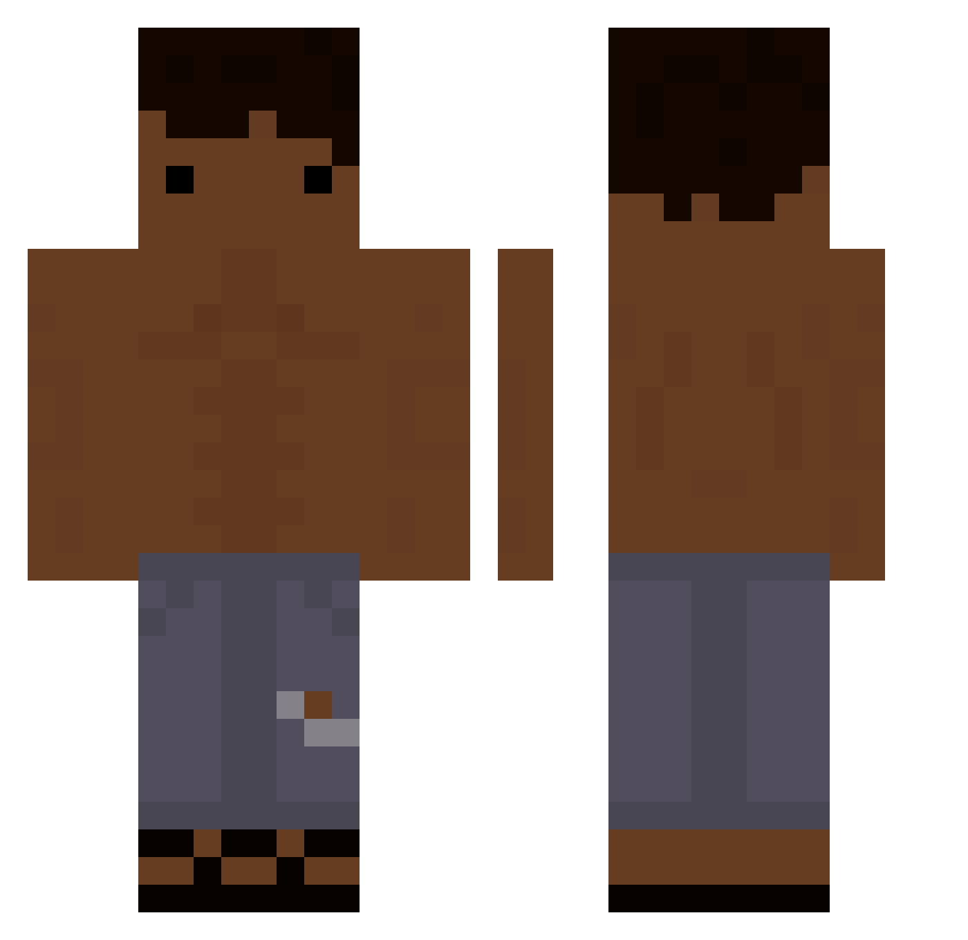TaxFee Minecraft skin, front and back view