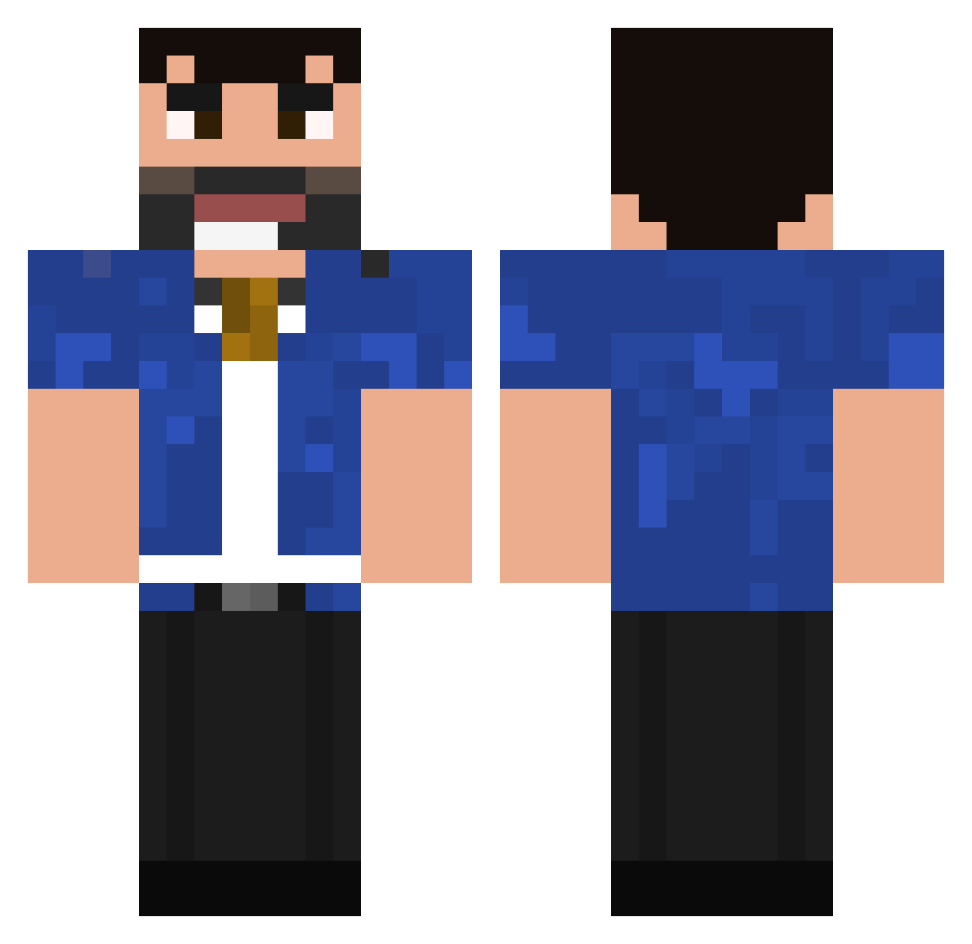 ProutLord Minecraft skin, front and back view