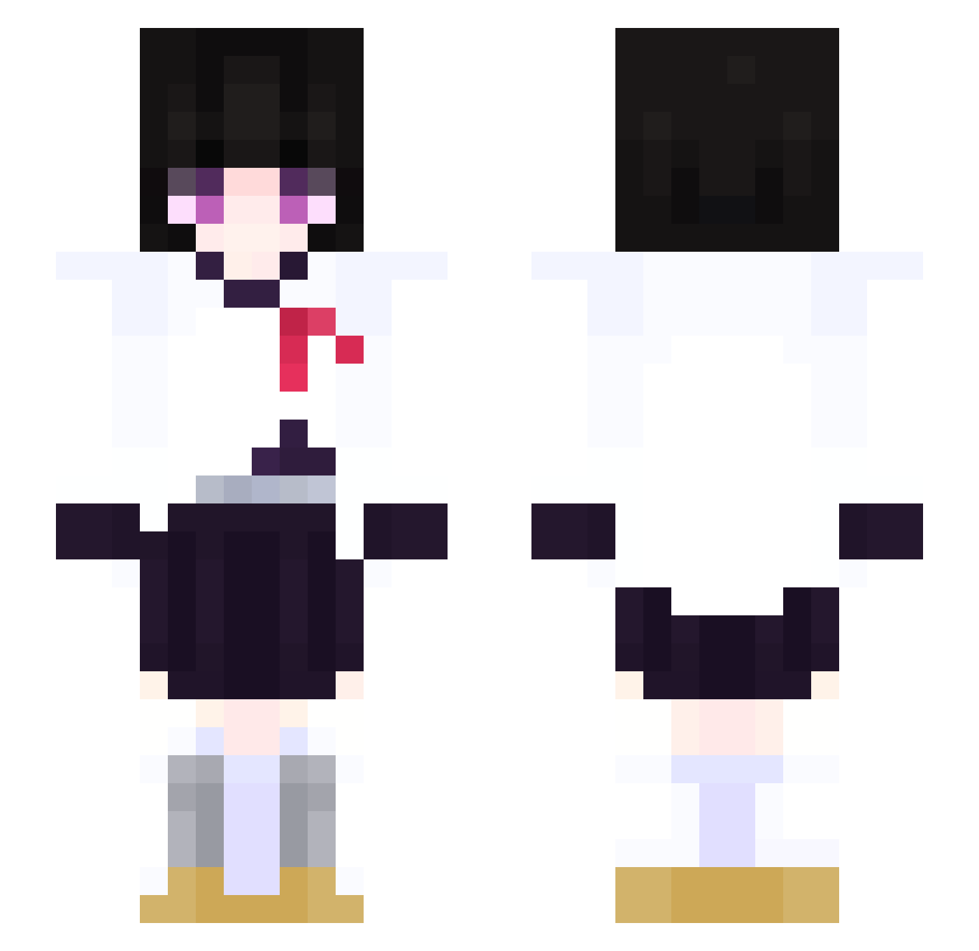 Kingrobintw Minecraft skin, front and back view