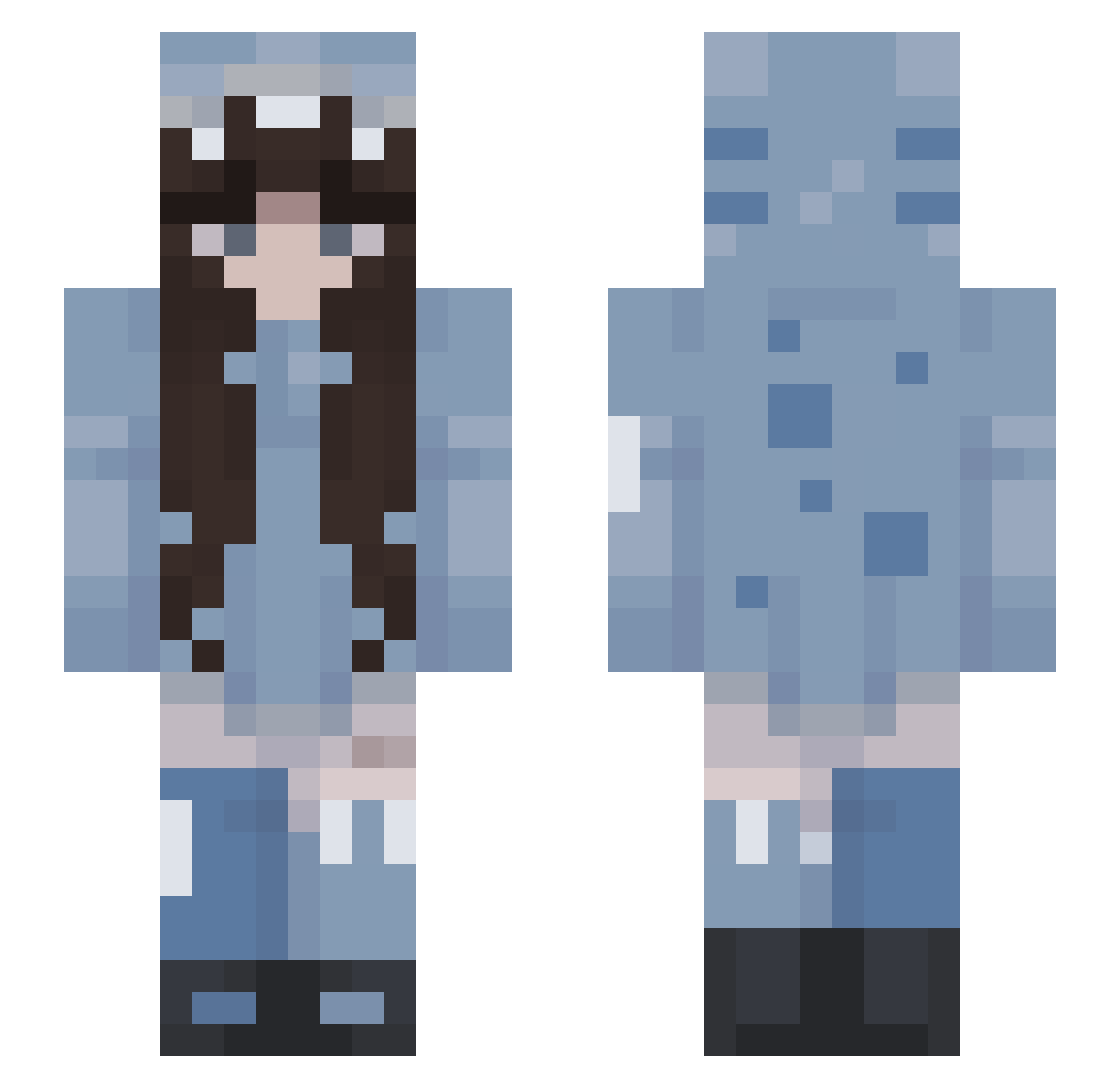 chlomis24 Minecraft skin, front and back view