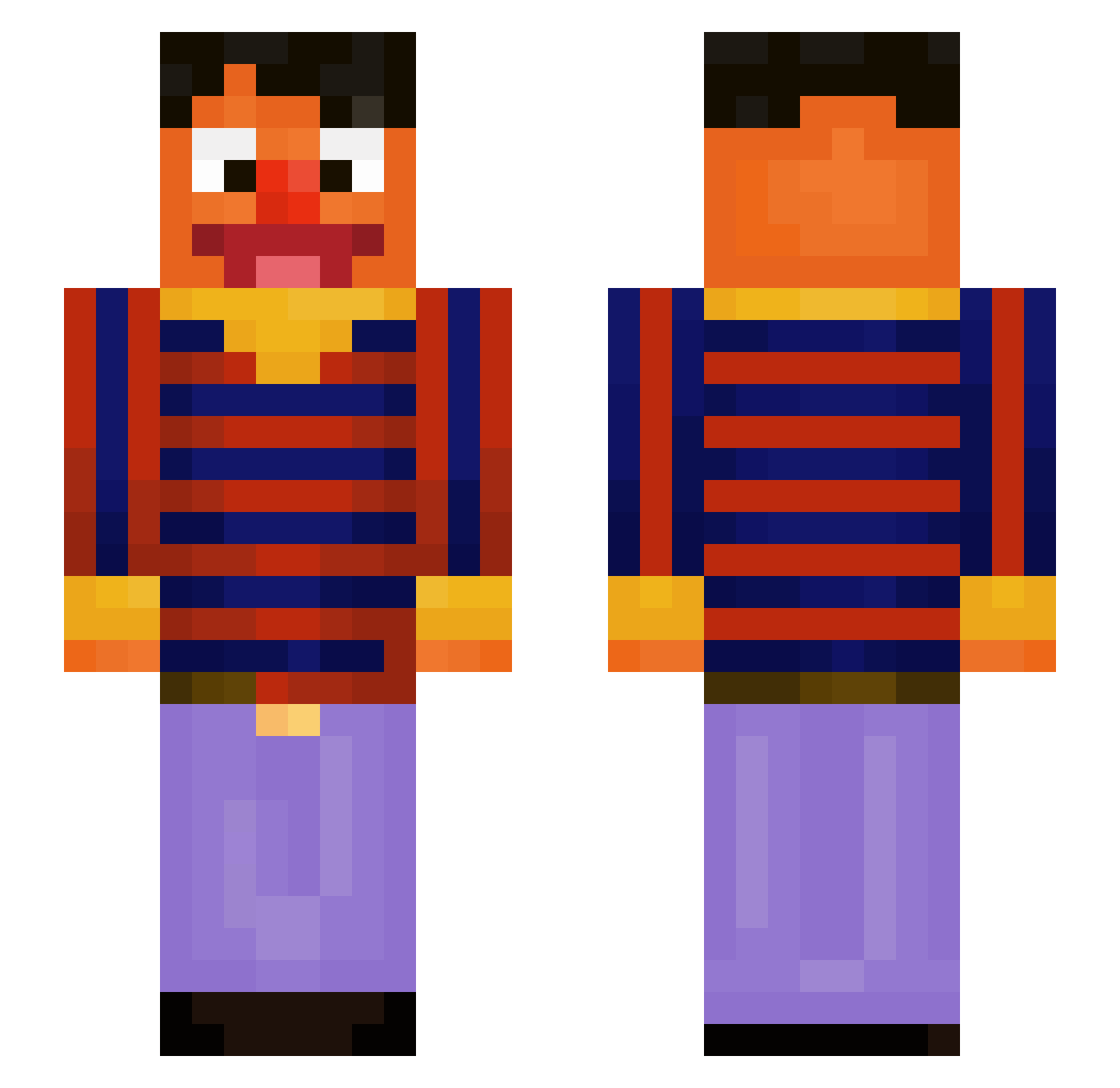 ojaaa Minecraft skin, front and back view