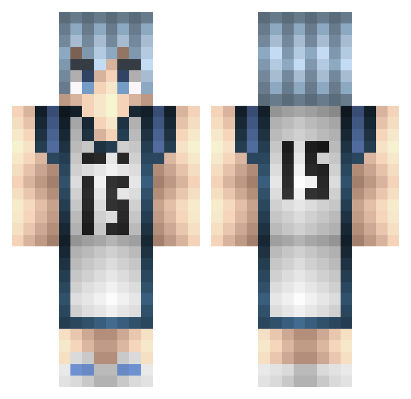 revident Minecraft skin, front and back view