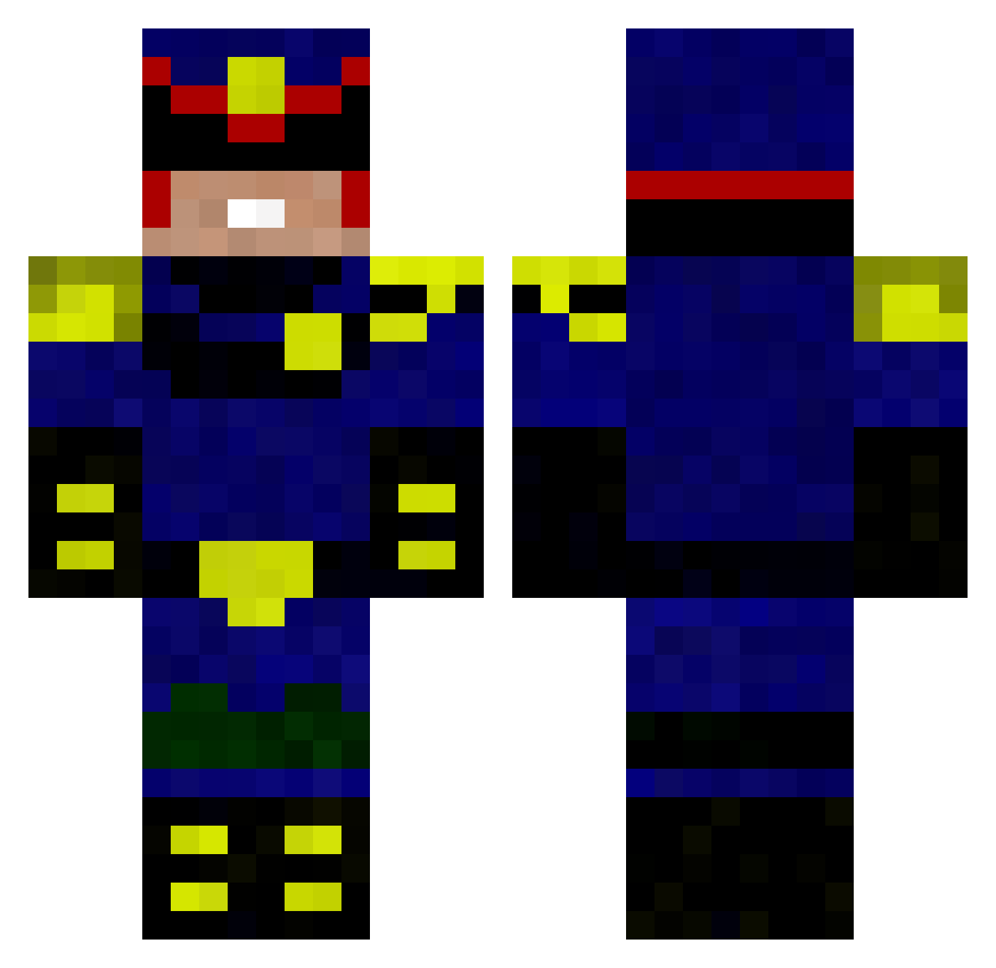 cantonment Minecraft skin, front and back view